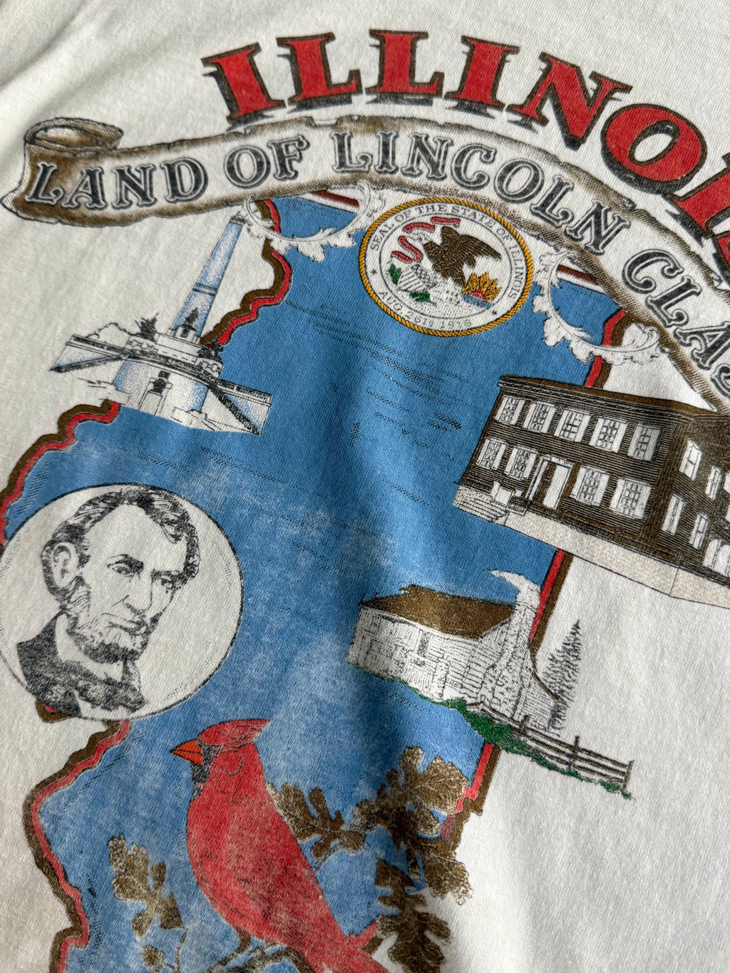 1990S ILLINOIS "LAND OF LINCOLN CLASSIC" VINTAGE GRAPHIC TEE (L)