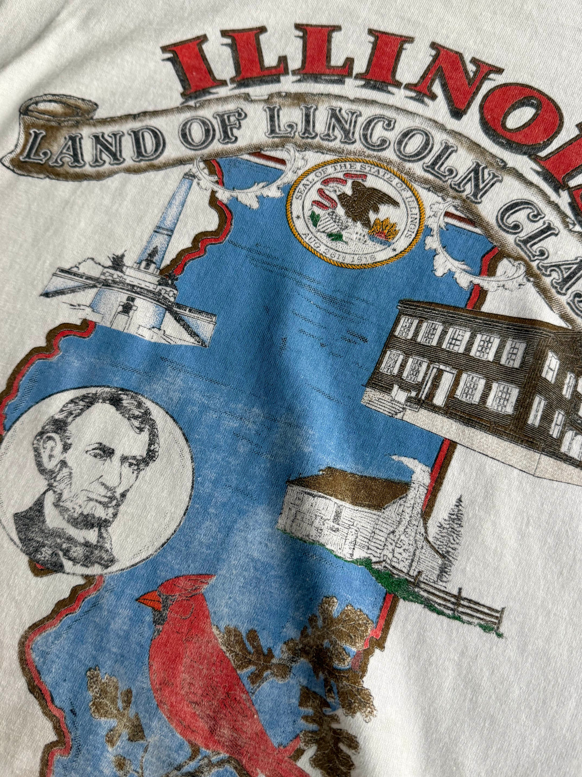 1990S ILLINOIS "LAND OF LINCOLN CLASSIC" VINTAGE GRAPHIC TEE (L)
