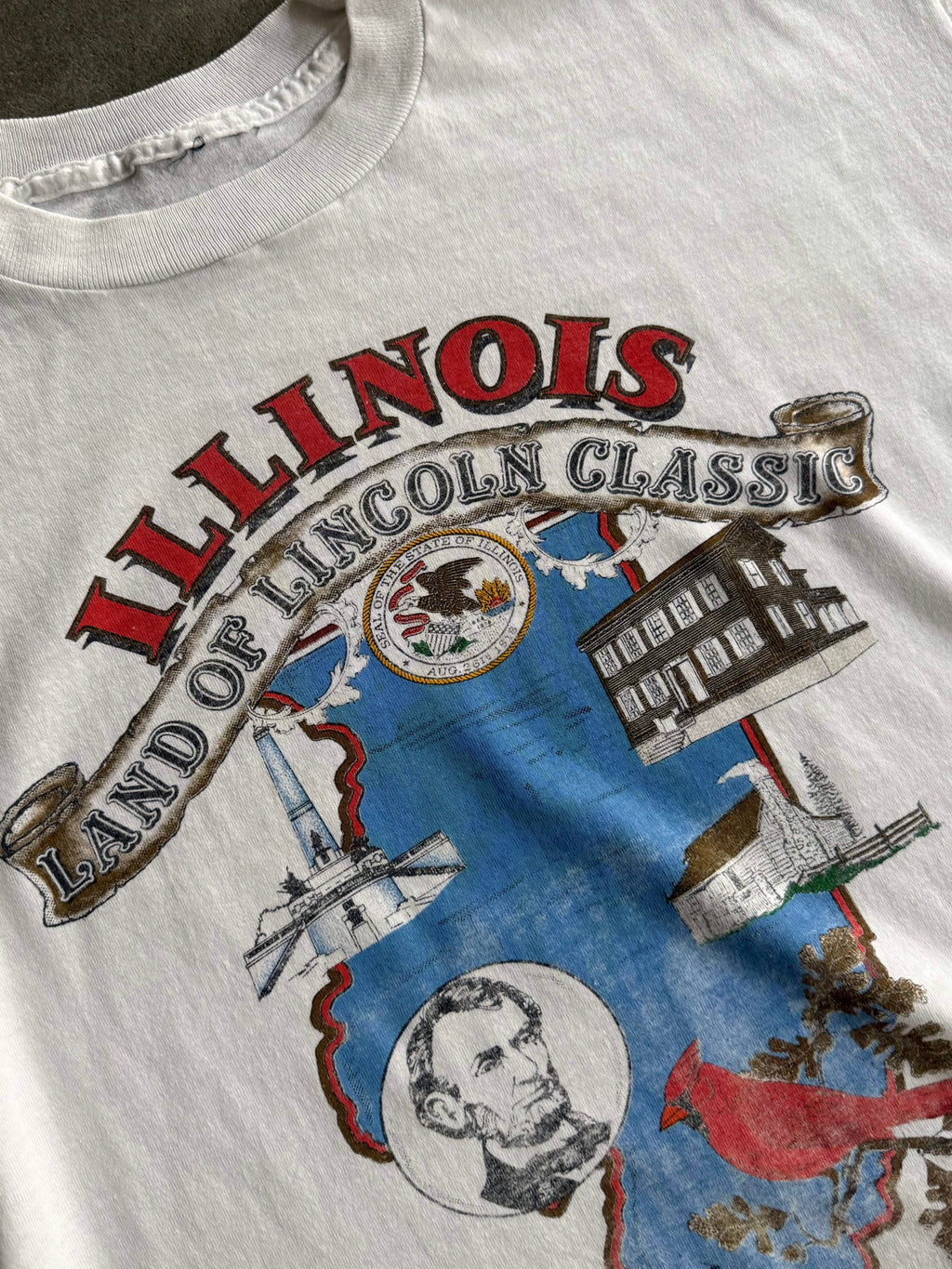 1990S ILLINOIS "LAND OF LINCOLN CLASSIC" VINTAGE GRAPHIC TEE (L)