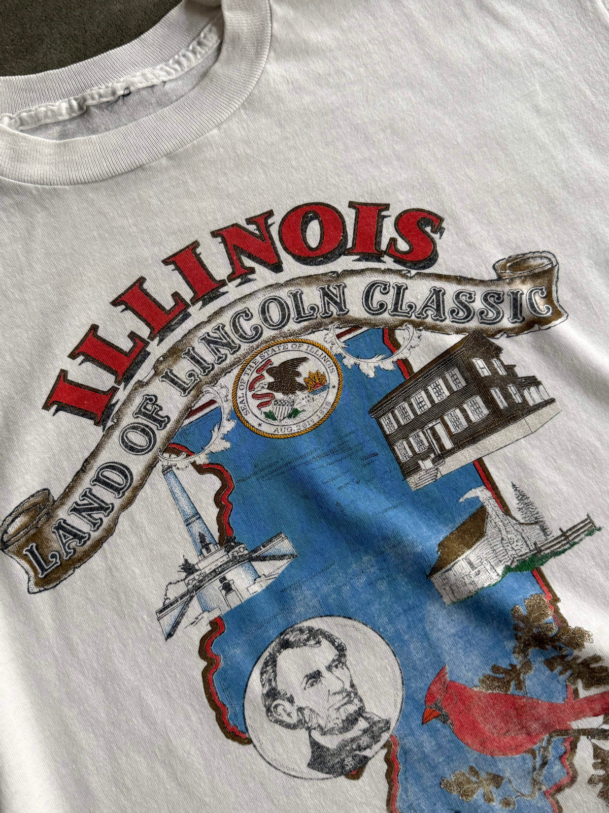1990S ILLINOIS "LAND OF LINCOLN CLASSIC" VINTAGE GRAPHIC TEE (L)