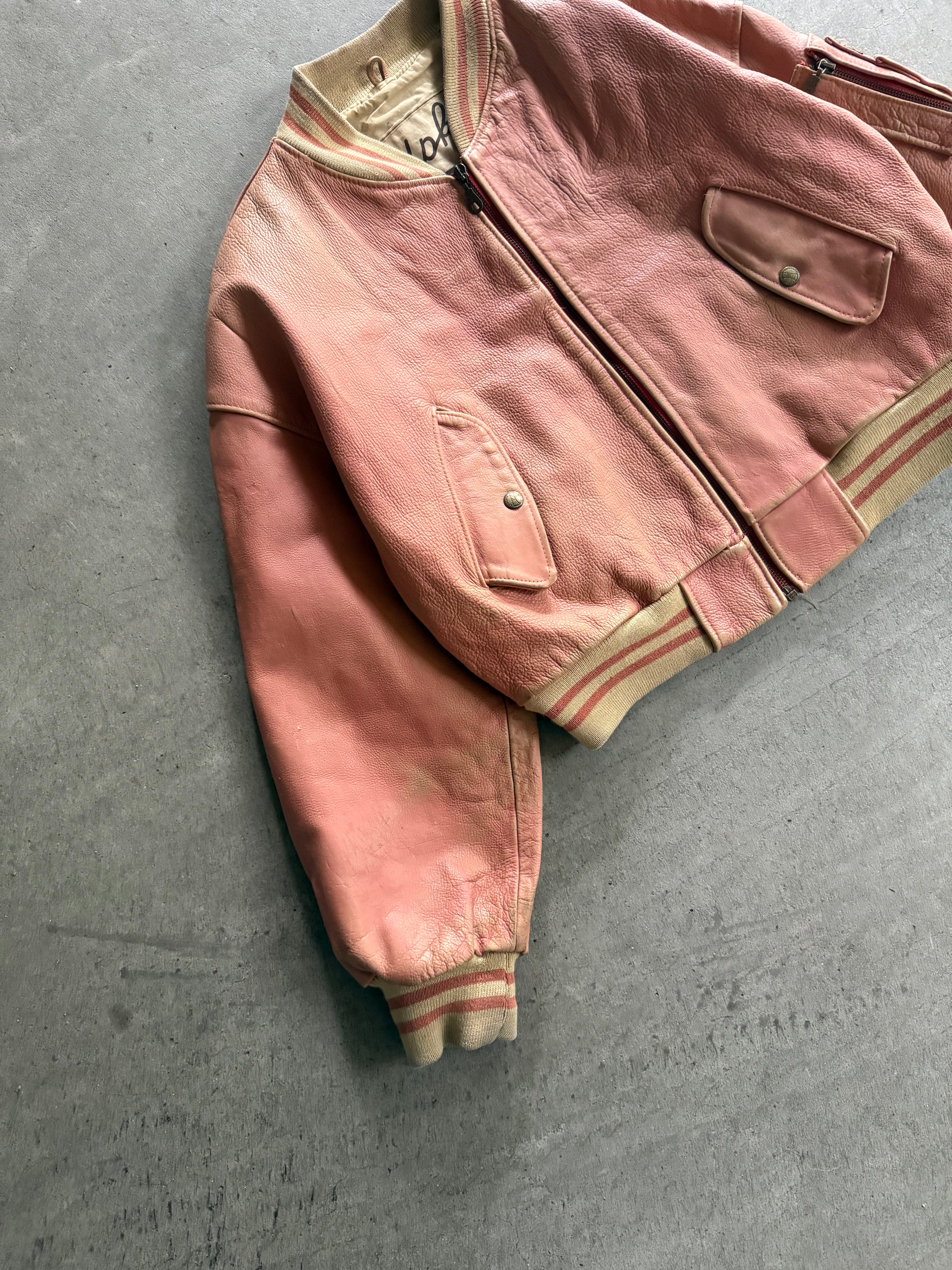 1990S REDSKINS BOMBER VINTAGE LEATHER JACKET (M)