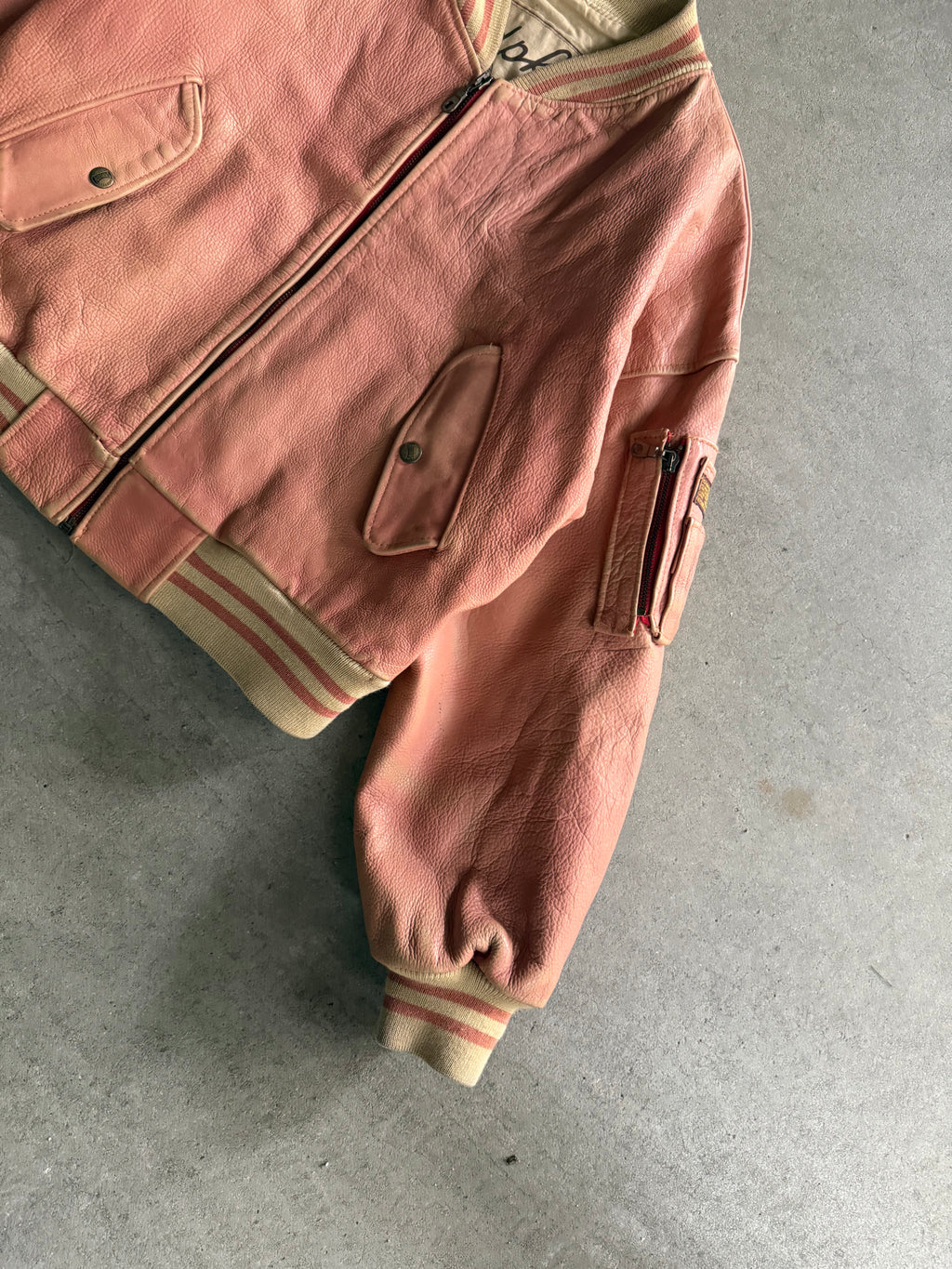 1990S REDSKINS BOMBER VINTAGE LEATHER JACKET (M)