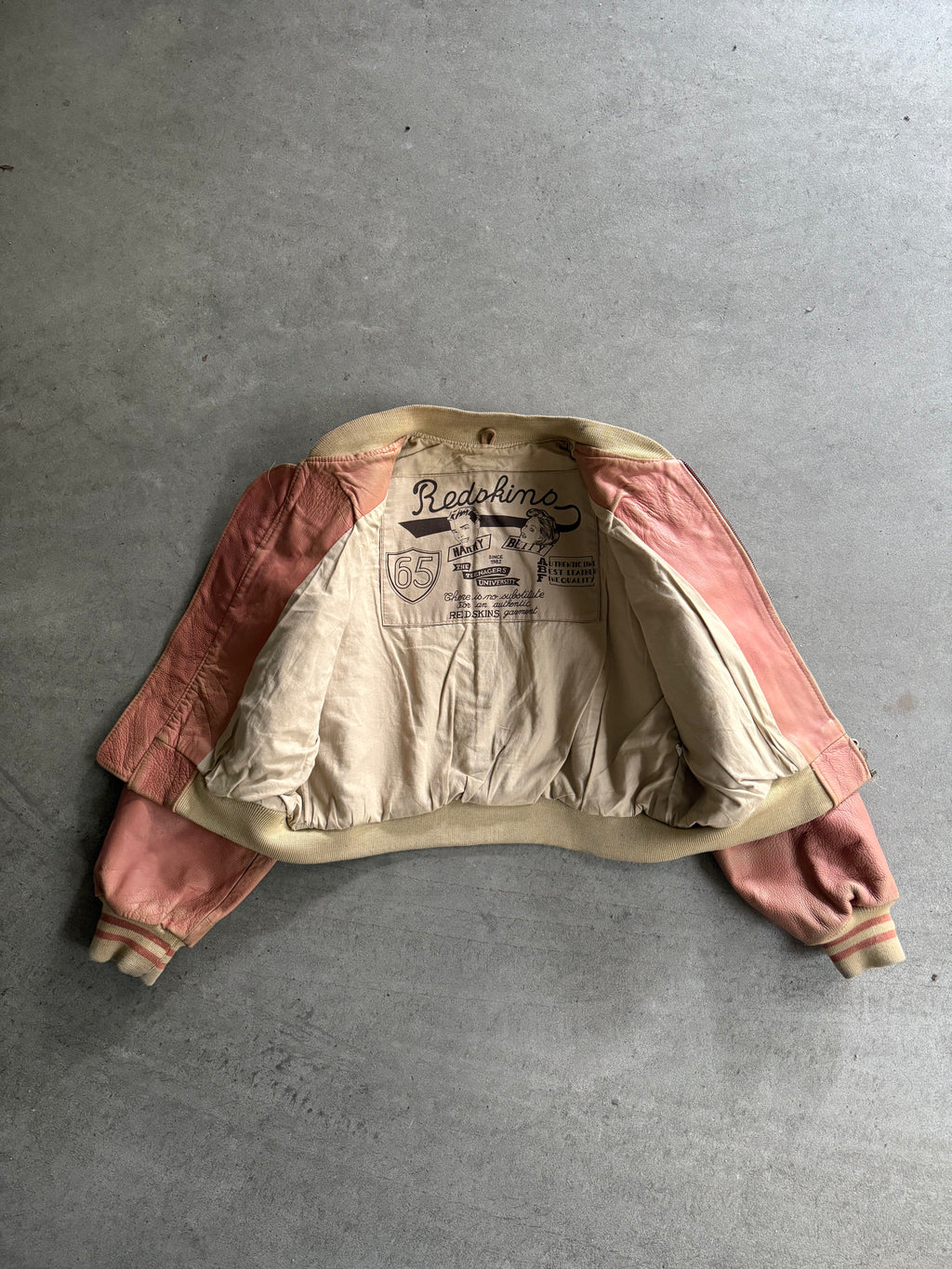 1990S REDSKINS BOMBER VINTAGE LEATHER JACKET (M)