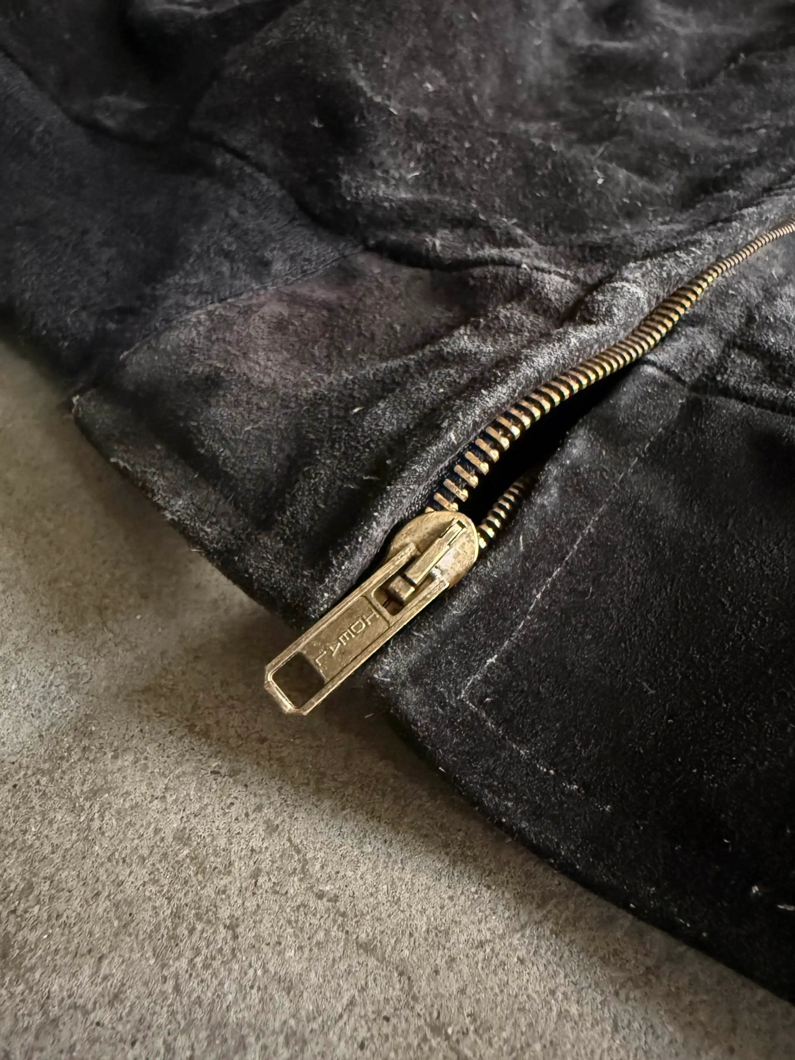 1980S SCHOTT SUEDE BOMBER COLLEGE VINTAGE LEATHER JACKET (L)