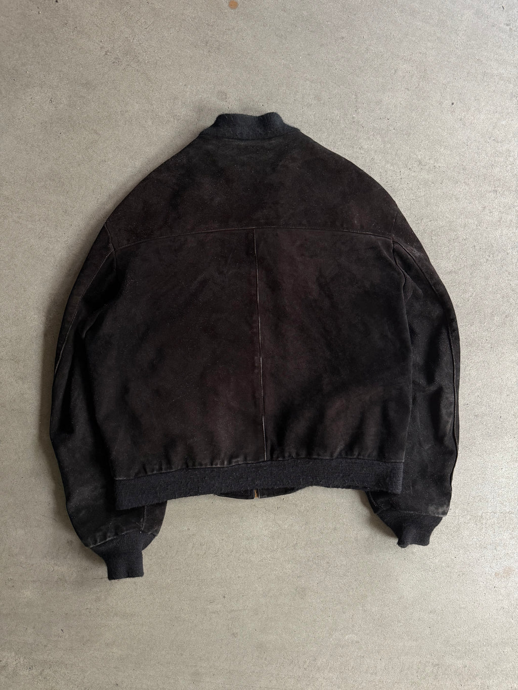 1980S SCHOTT SUEDE BOMBER COLLEGE VINTAGE LEATHER JACKET (L)
