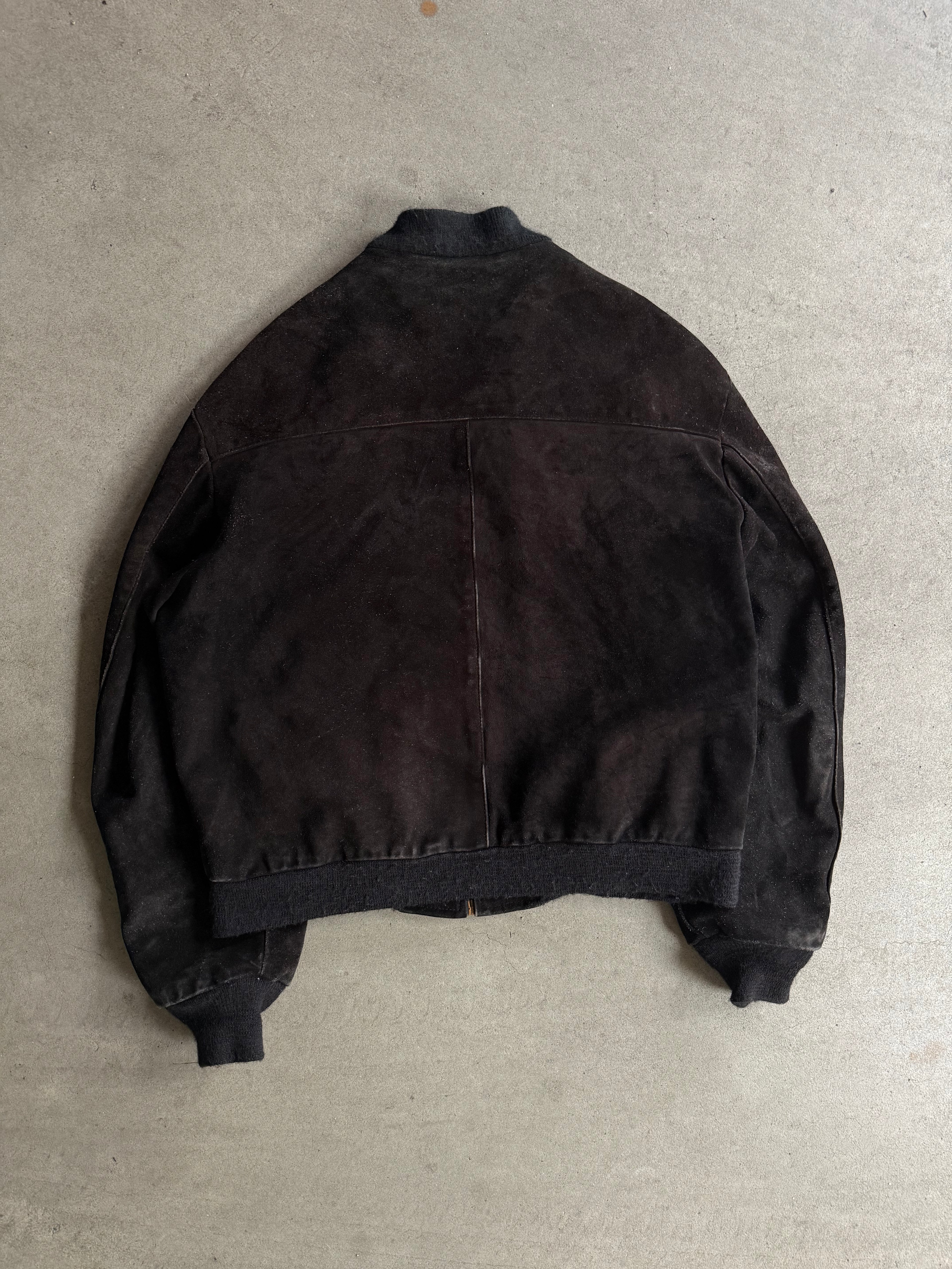 1980S SCHOTT SUEDE BOMBER COLLEGE LEATHER JACKET (L)