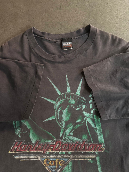 1990S SUN FADED HARLEY DAVIDSON CAFE NEW YORK TEE (L)