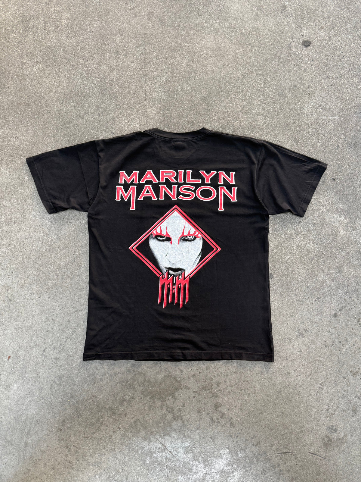 1990S VINTAGE MARILYN MANSON "LIE EATING" GRAPHIC TEE (L)