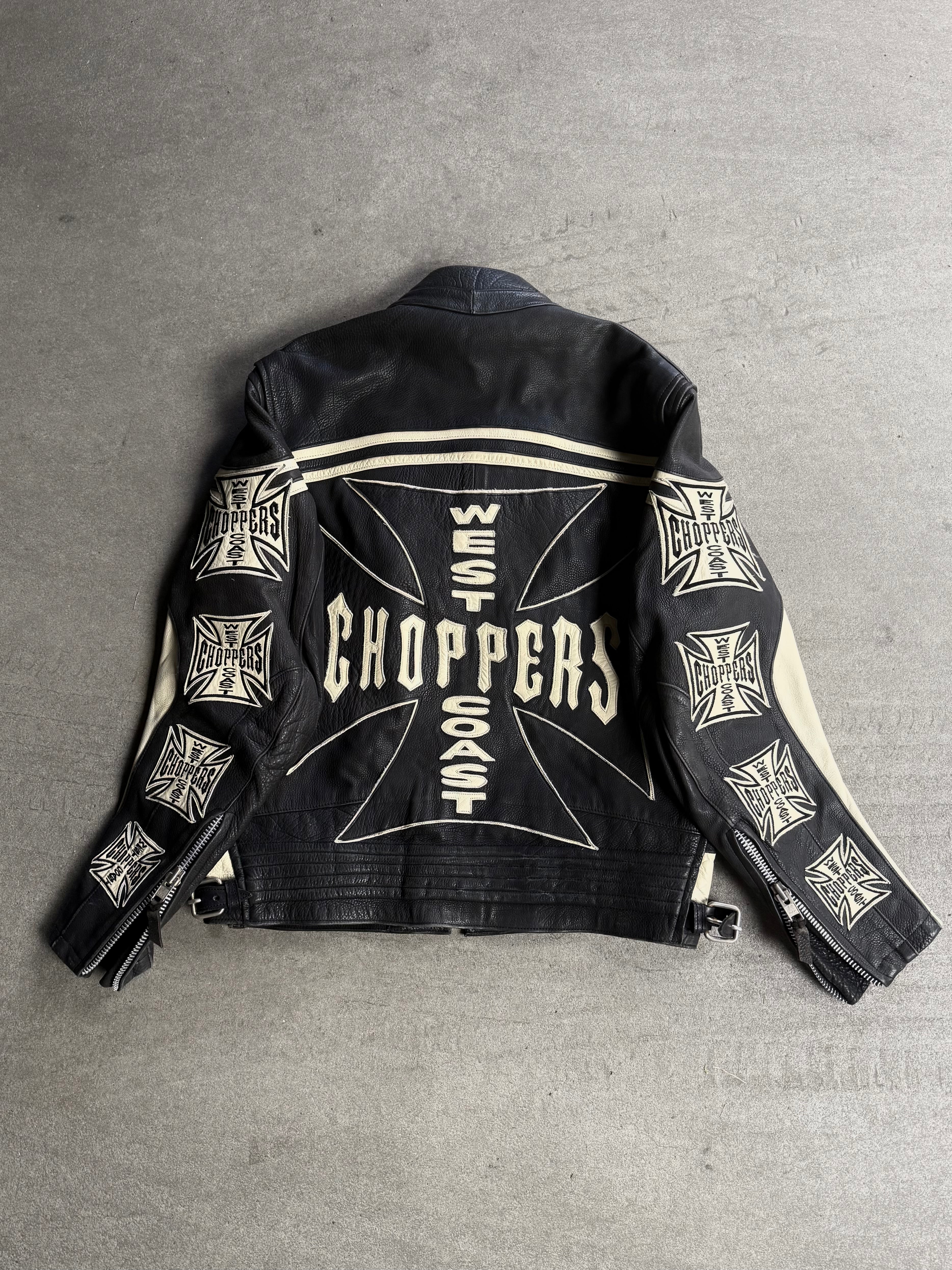 2000S WEST COAST CHOPPERS VINTAGE LEATHER JACKET (L)