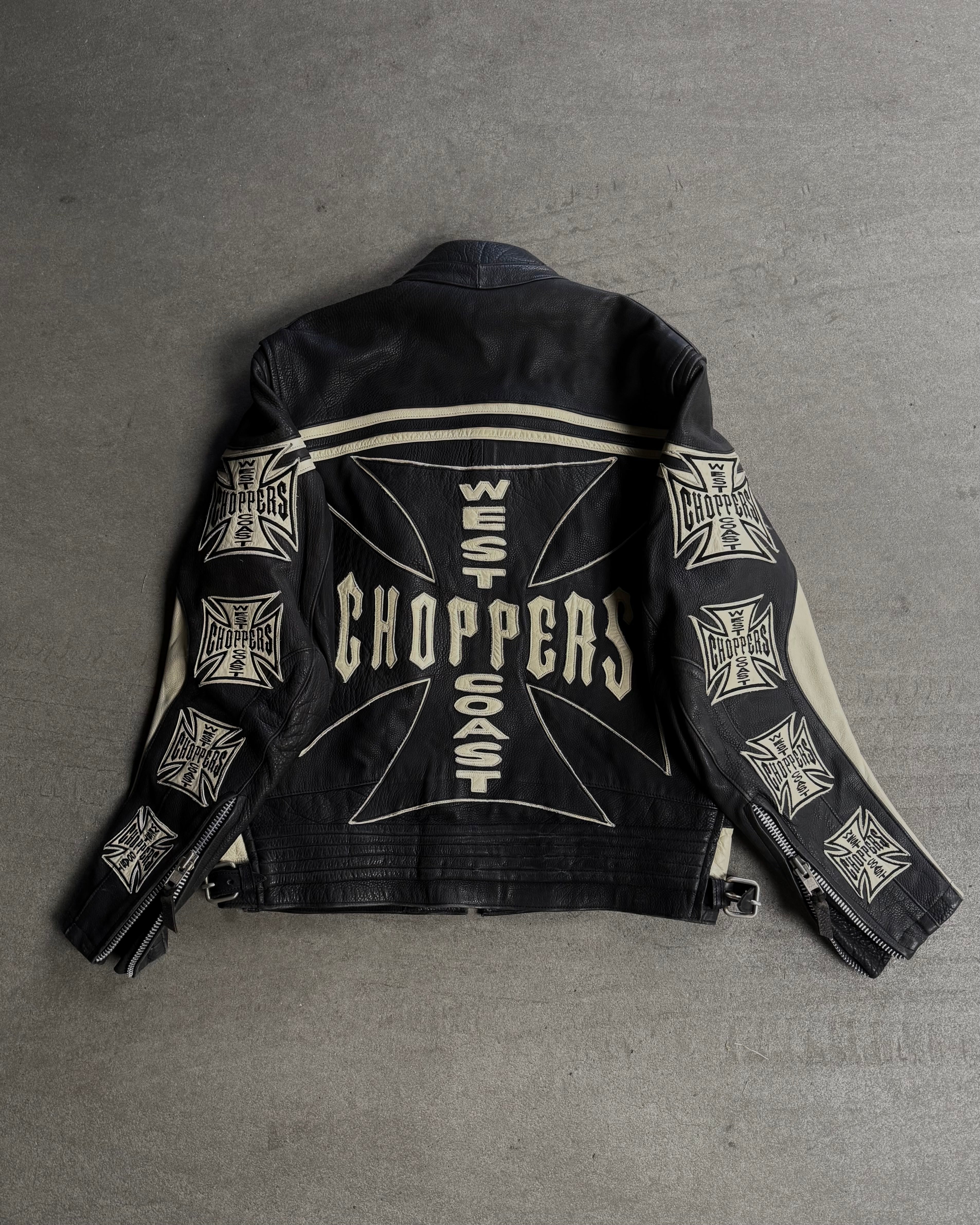 2000S WEST COAST CHOPPERS VINTAGE LEATHER JACKET (L)