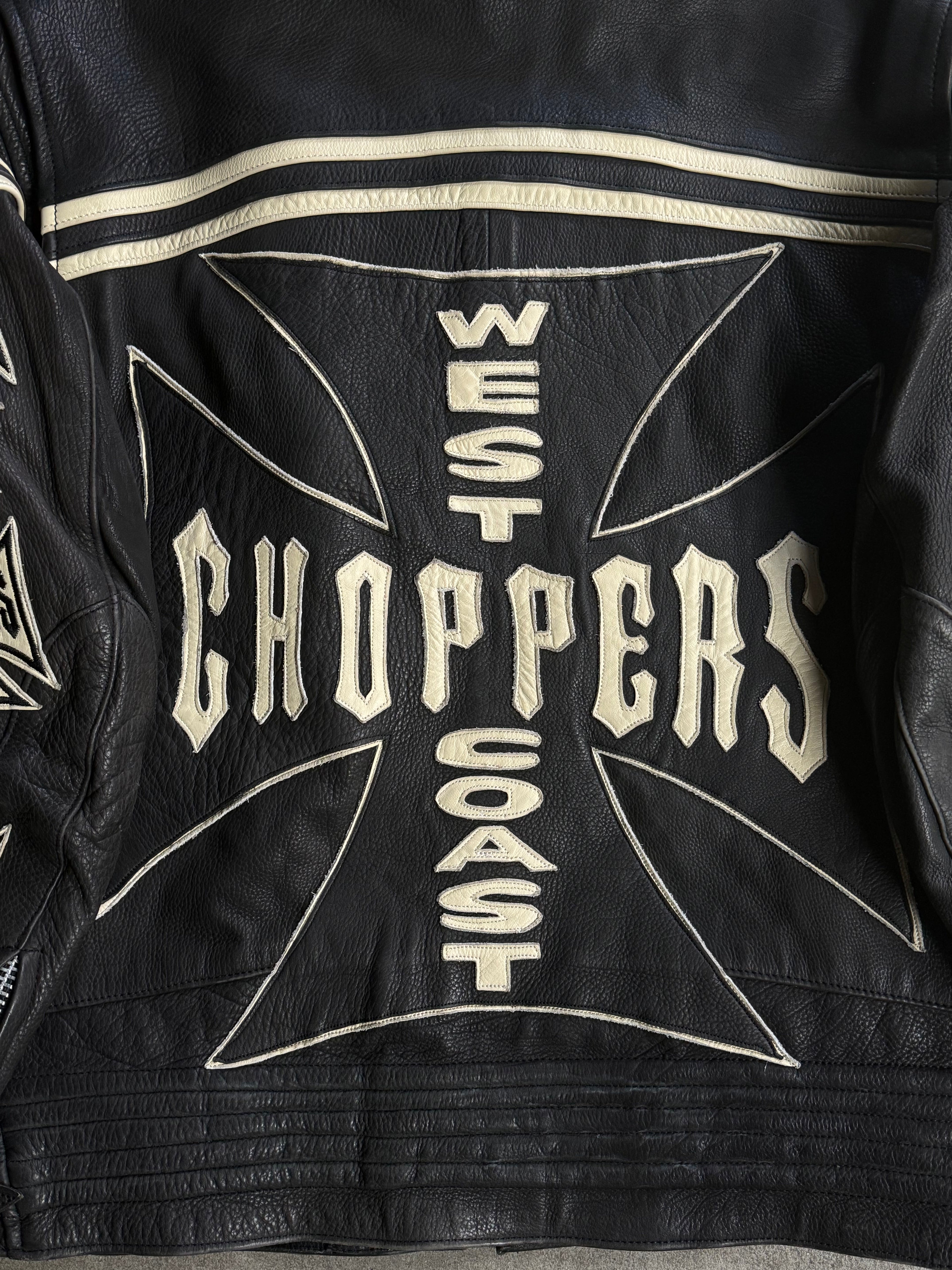 2000S WEST COAST CHOPPERS VINTAGE LEATHER JACKET (L)