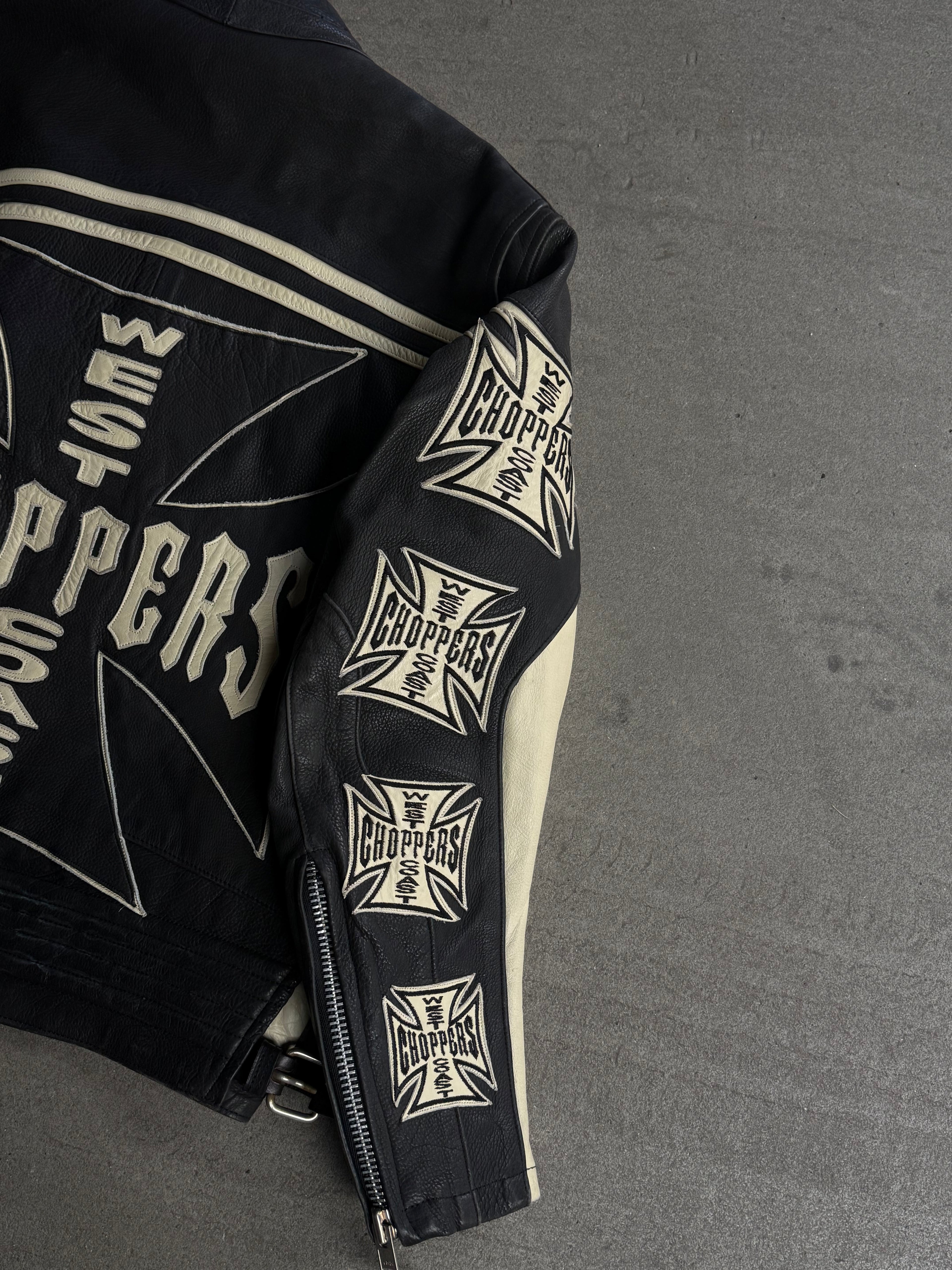 2000S WEST COAST CHOPPERS VINTAGE LEATHER JACKET (L)
