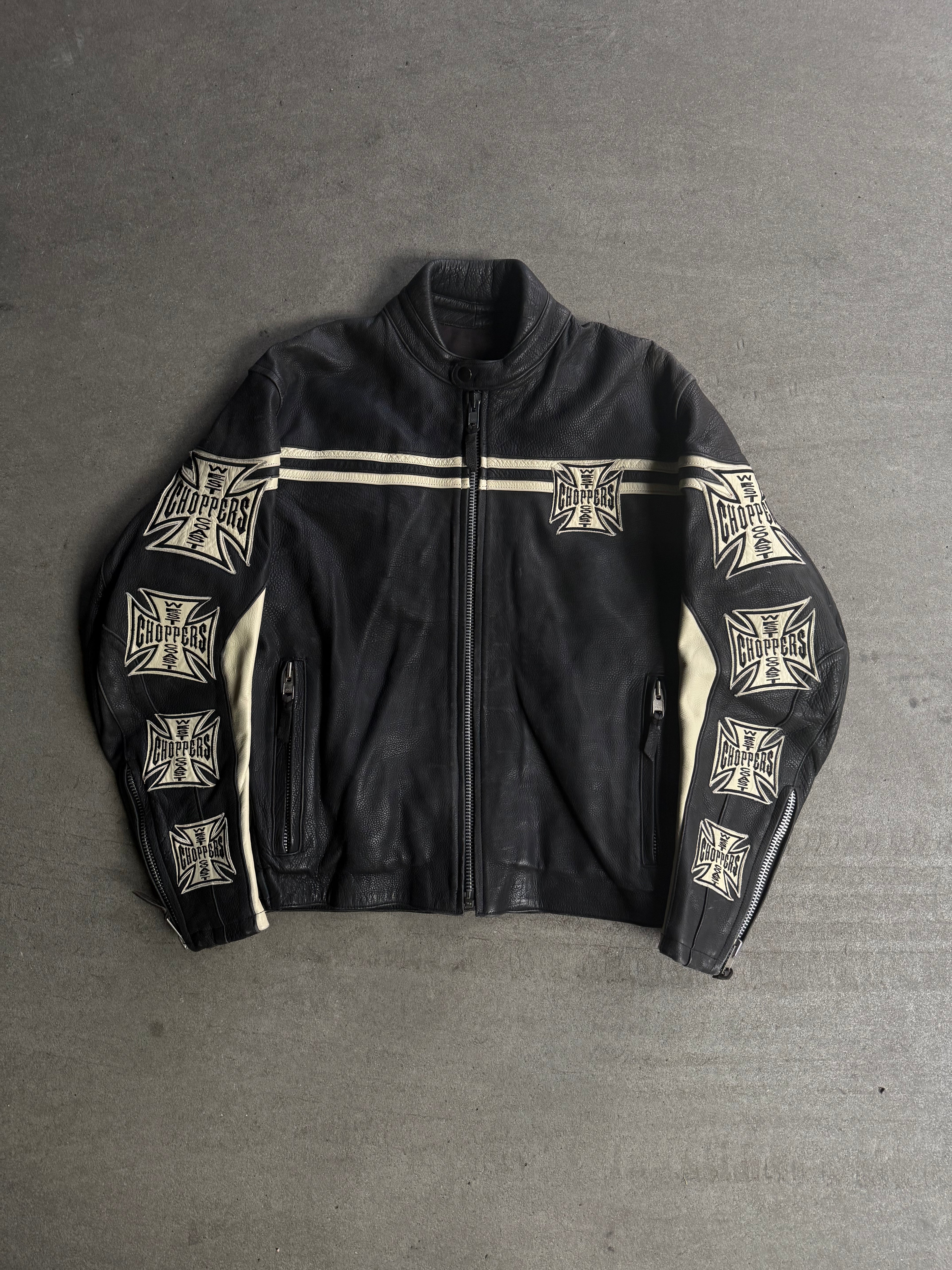 2000S WEST COAST CHOPPERS VINTAGE LEATHER JACKET (L)