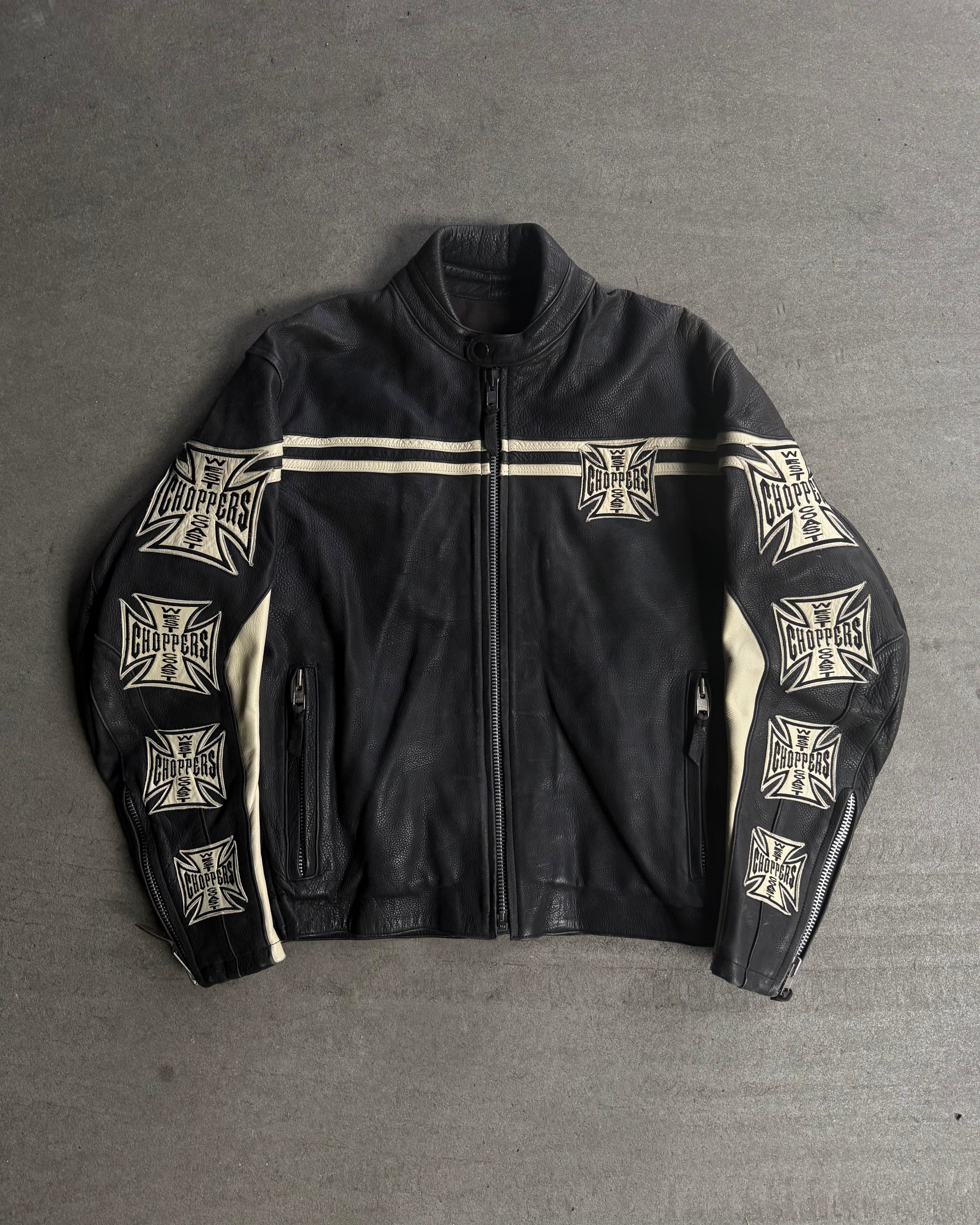 2000S WEST COAST CHOPPERS VINTAGE LEATHER JACKET (L)