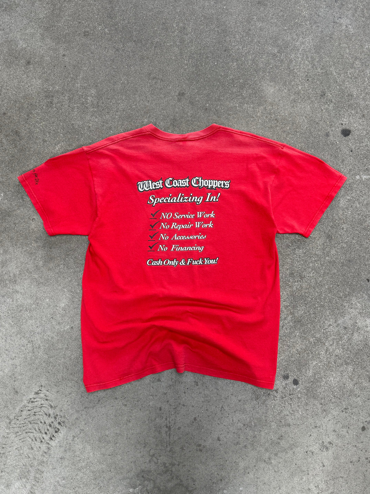 2000S WEST COAST CHOPPERS NO SERVICE VINTAGE GRAPHIC TEE (XL)