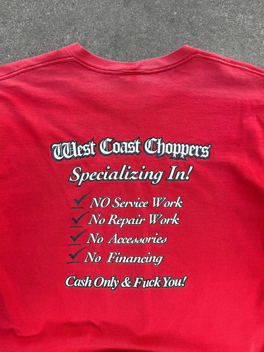 2000S WEST COAST CHOPPERS NO SERVICE VINTAGE GRAPHIC TEE (XL)