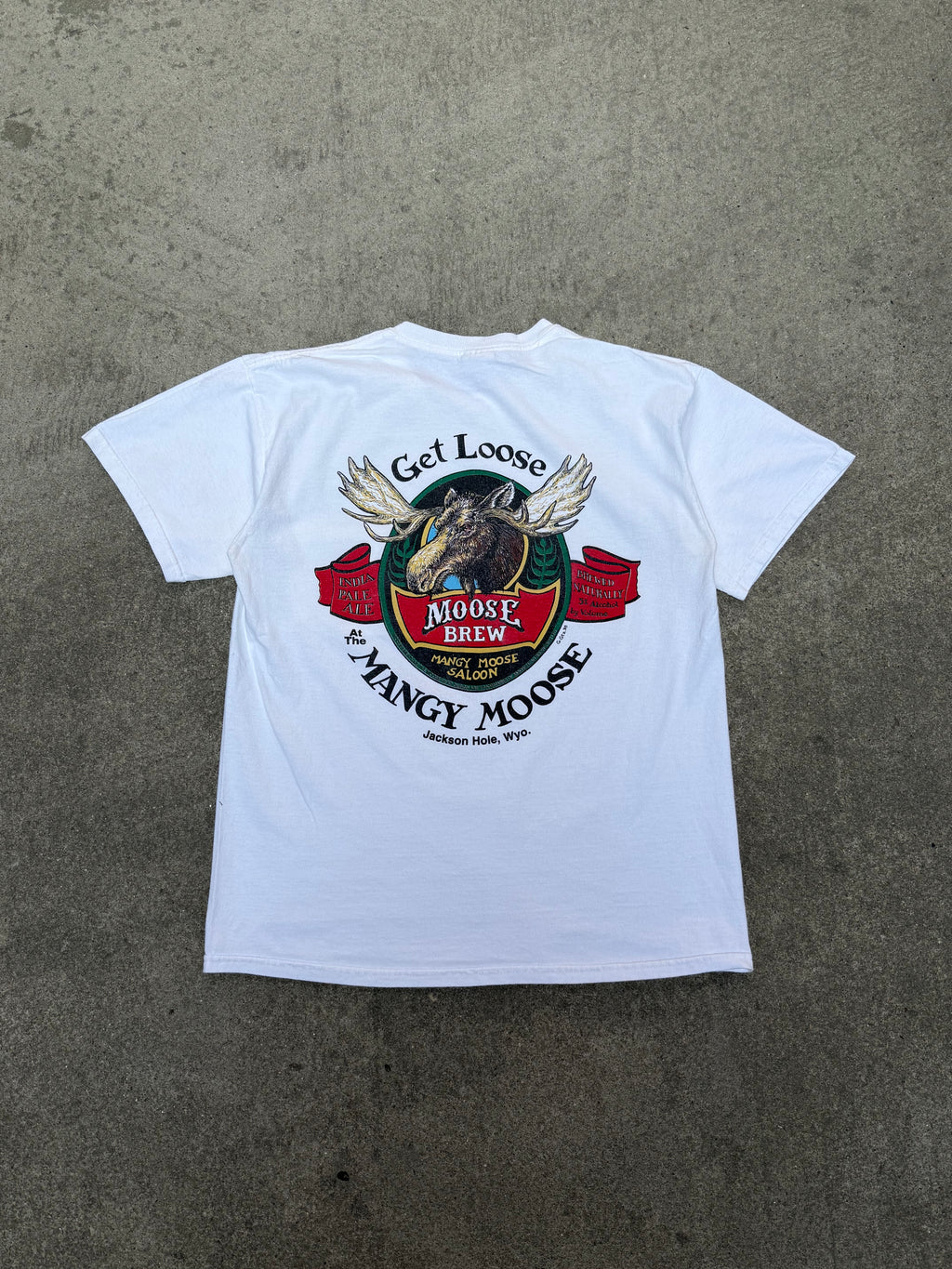 1990S VINTAGE MANGY MOOSE SALOON POCKET GRAPHIC TEE (M)