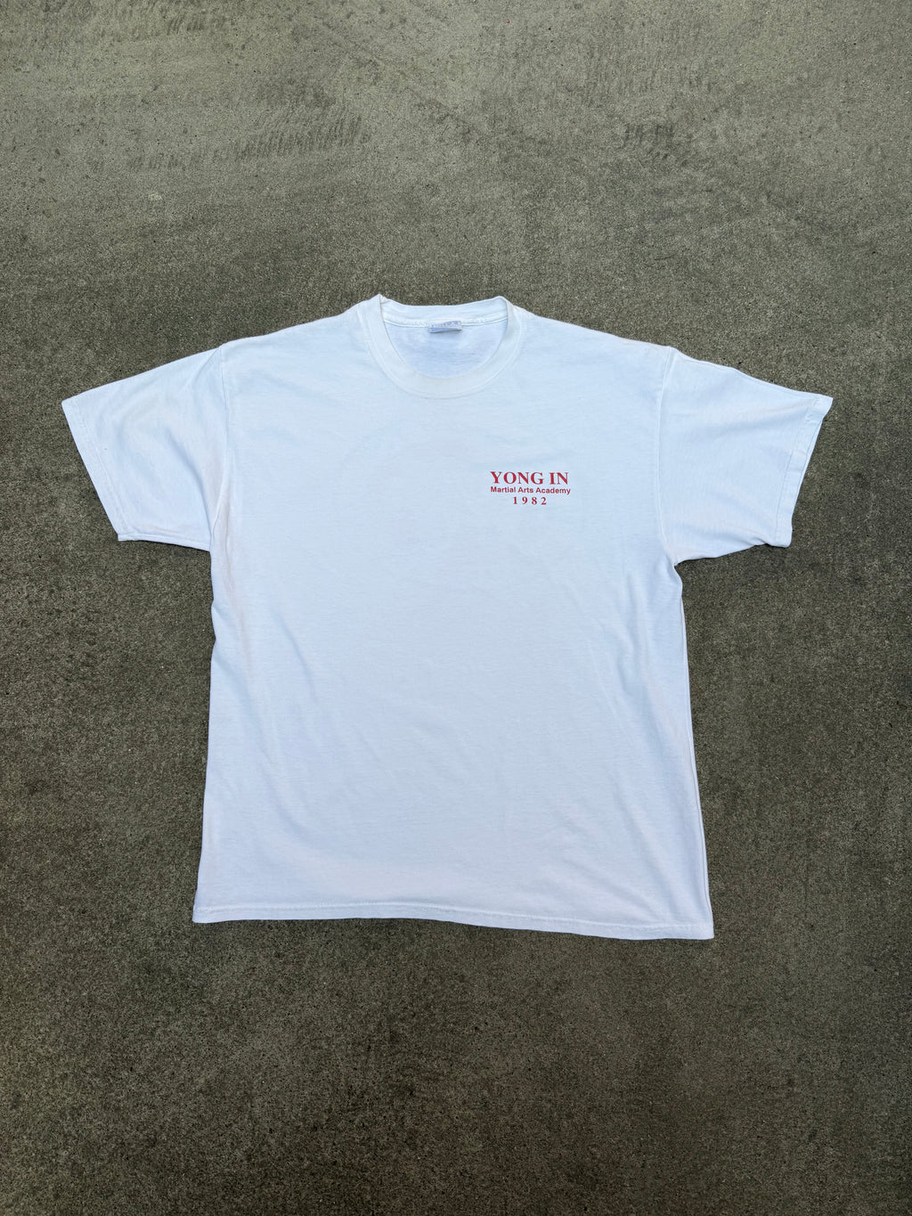 1982 VINTAGE YONG IN MARTIAL ARTS ACADEMY GRAPHIC TEE (L)