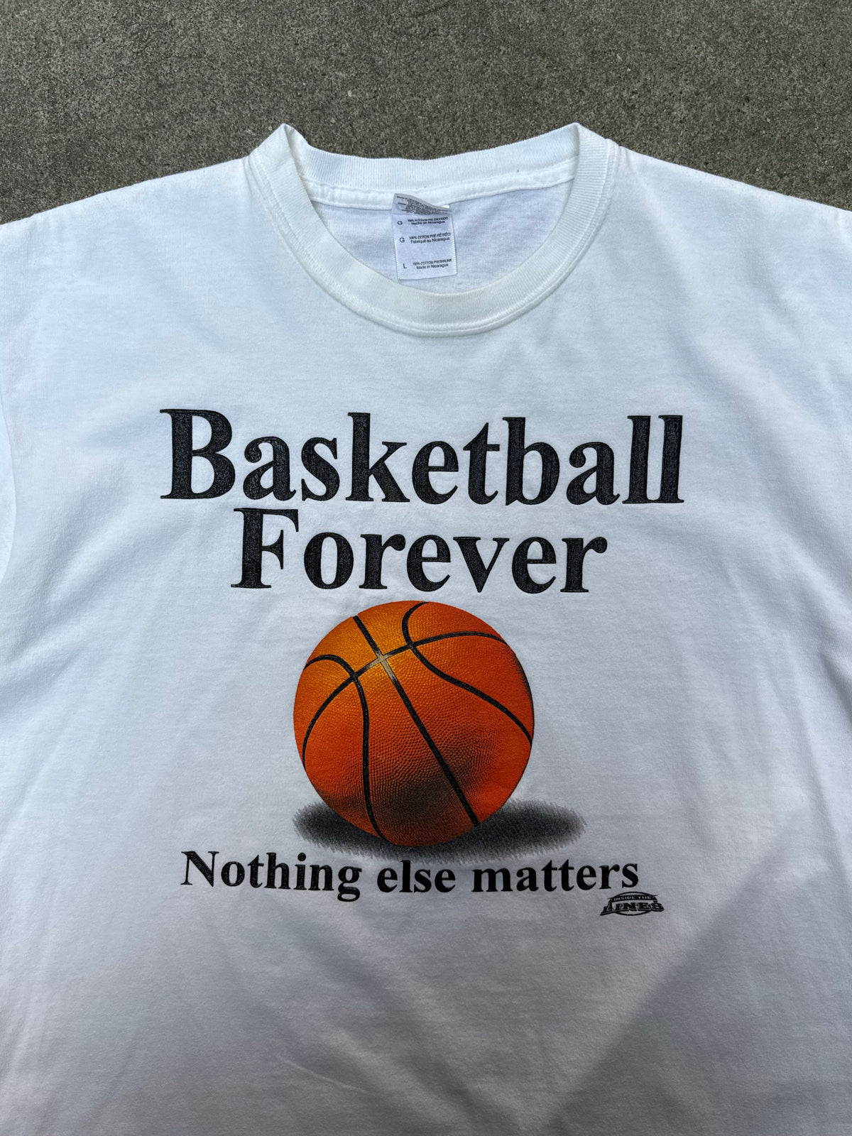 1990S VINTAGE BASKETBALL FOREVER GRAPHIC TEE (L)
