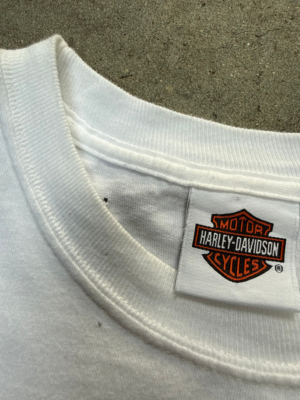 2000S HARLEY DAVIDSON LIGHTHOUSE LONG ISLAND VINTAGE POCKET TEE (L)