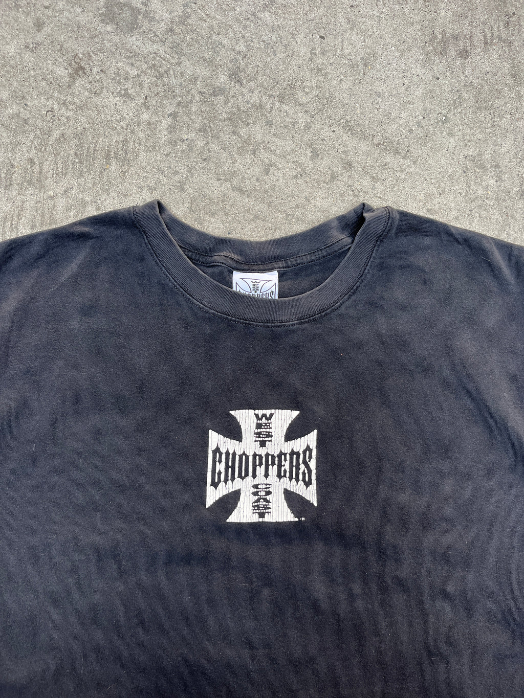 2000S VINTAGE WEST COAST CHOPPERS CLASSIC OG CROSS LOGO TEE (L)