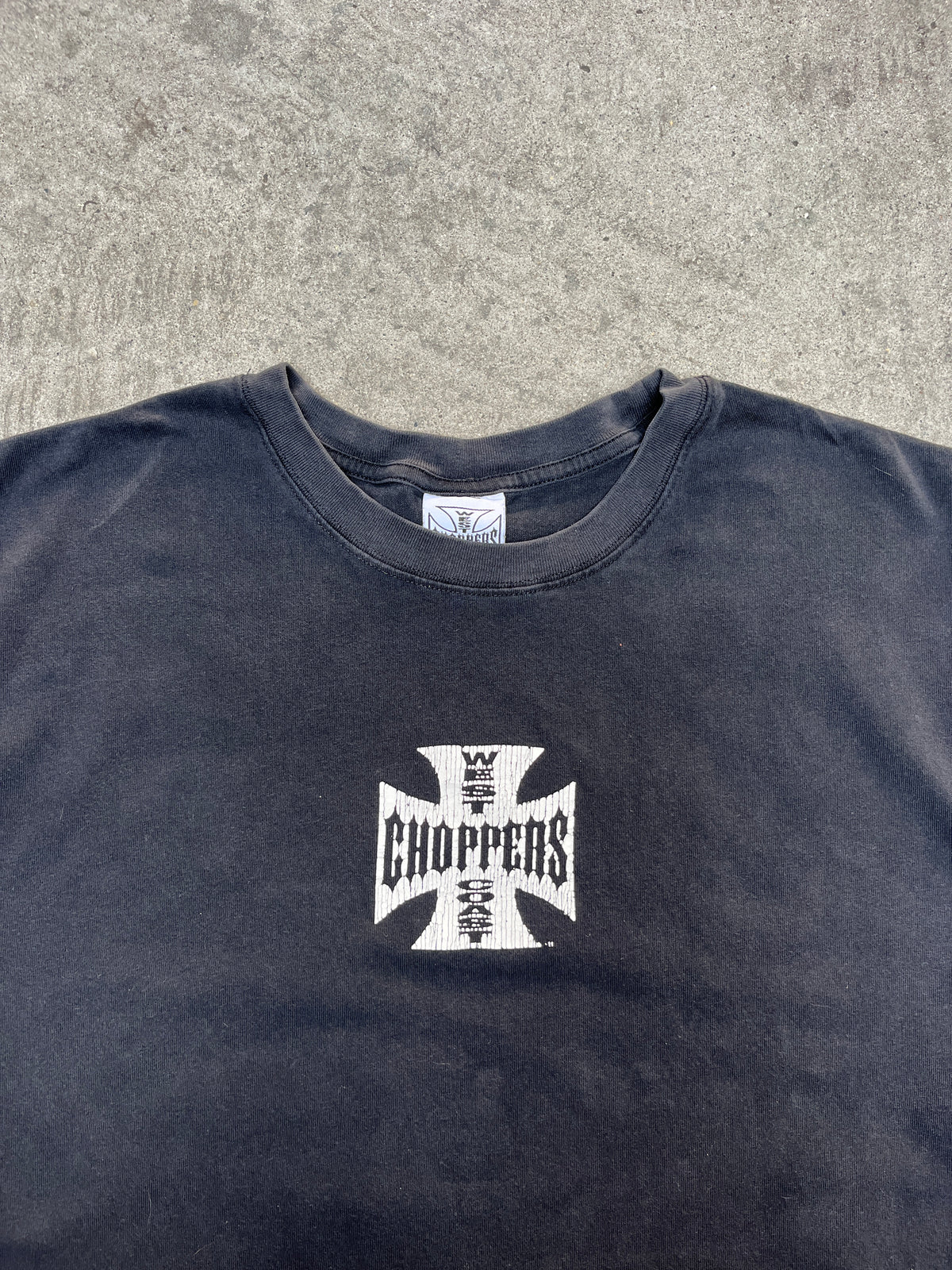 2000S VINTAGE WEST COAST CHOPPERS CLASSIC OG CROSS LOGO TEE (L)