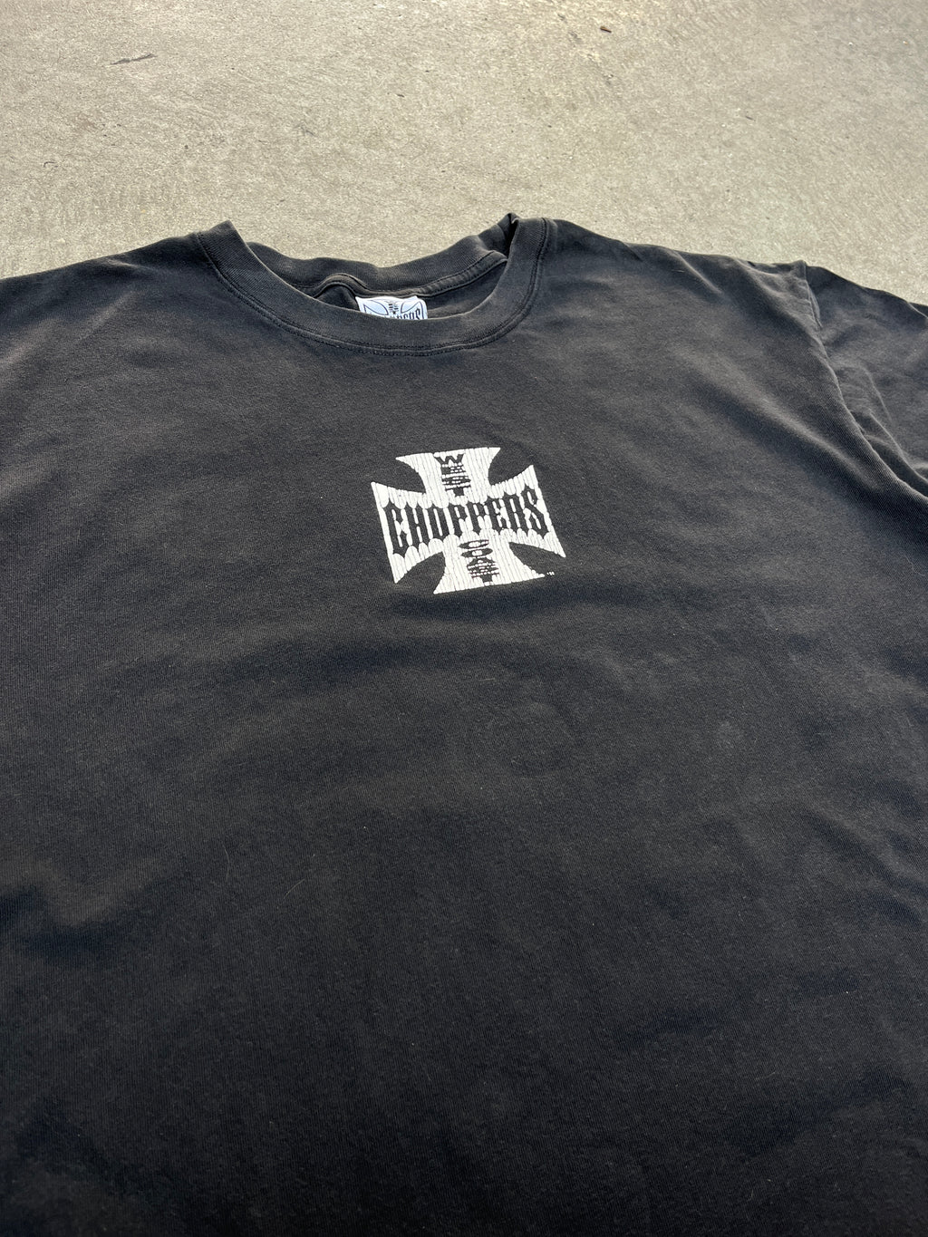 2000S VINTAGE WEST COAST CHOPPERS CLASSIC OG CROSS LOGO TEE (L)