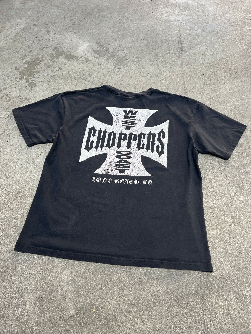 2000S VINTAGE WEST COAST CHOPPERS CLASSIC OG CROSS LOGO TEE (L)