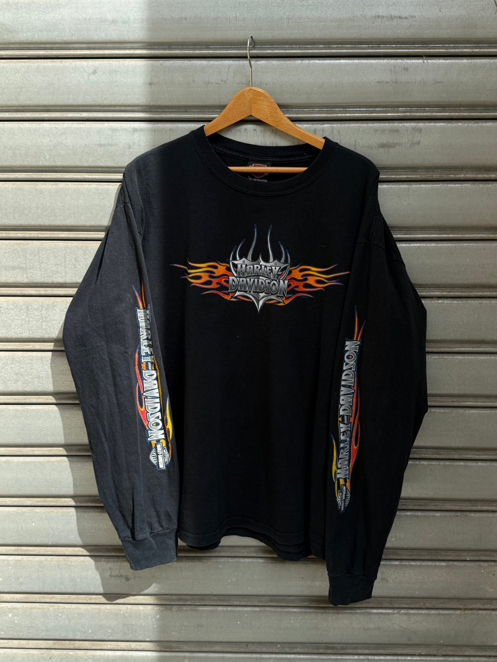 2000S HARLEY DAVIDSON FLAMES LONG SLEEVES (XL)