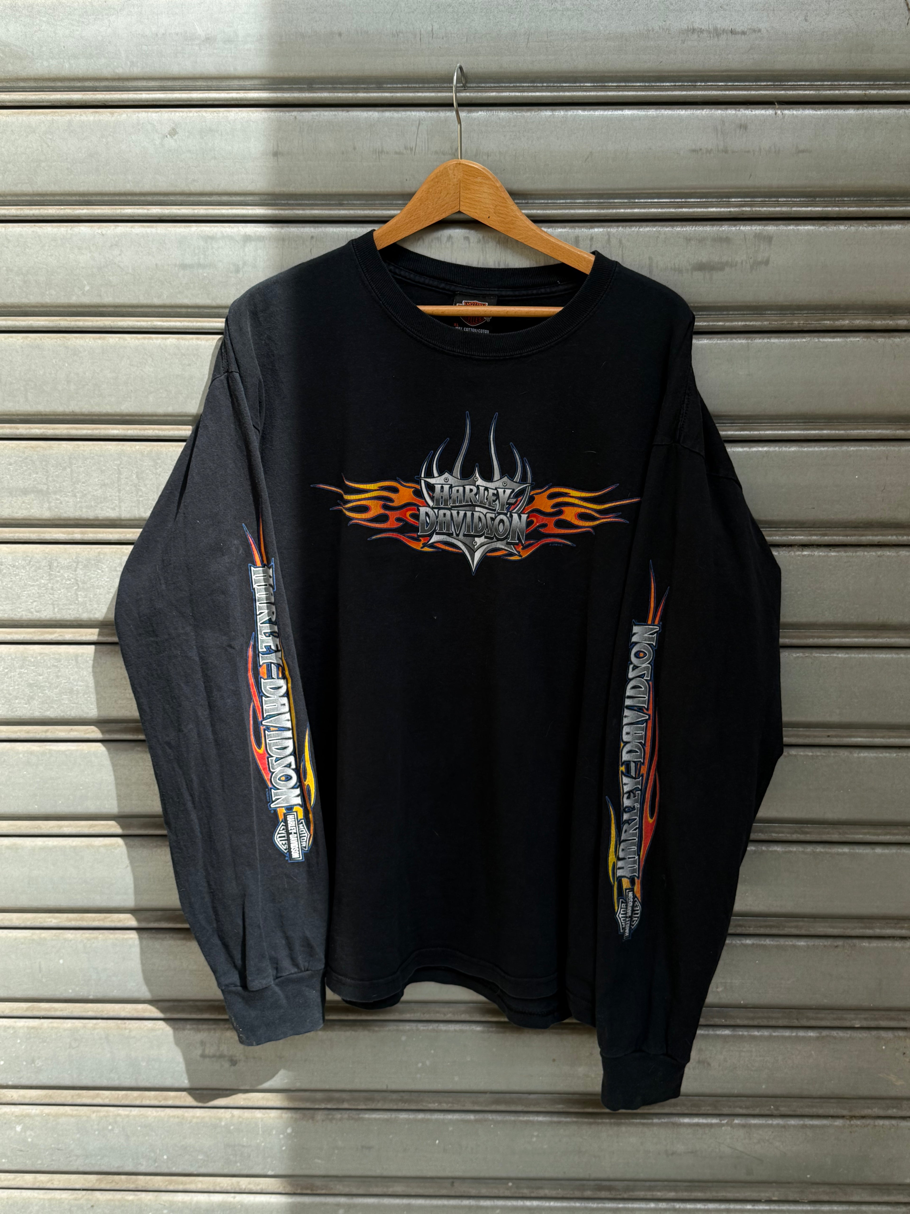 2000S HARLEY DAVIDSON FLAMES LONG SLEEVES (XL)