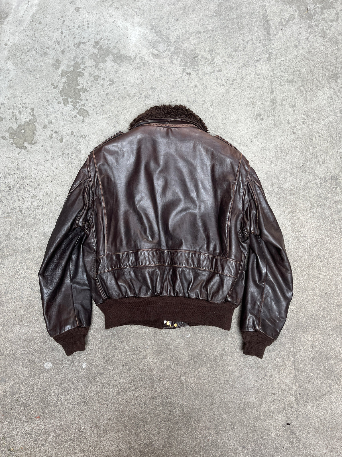 1980S VINTAGE SCHOTT NYC 684SM LEATHER FLIGHT JACKET (48)