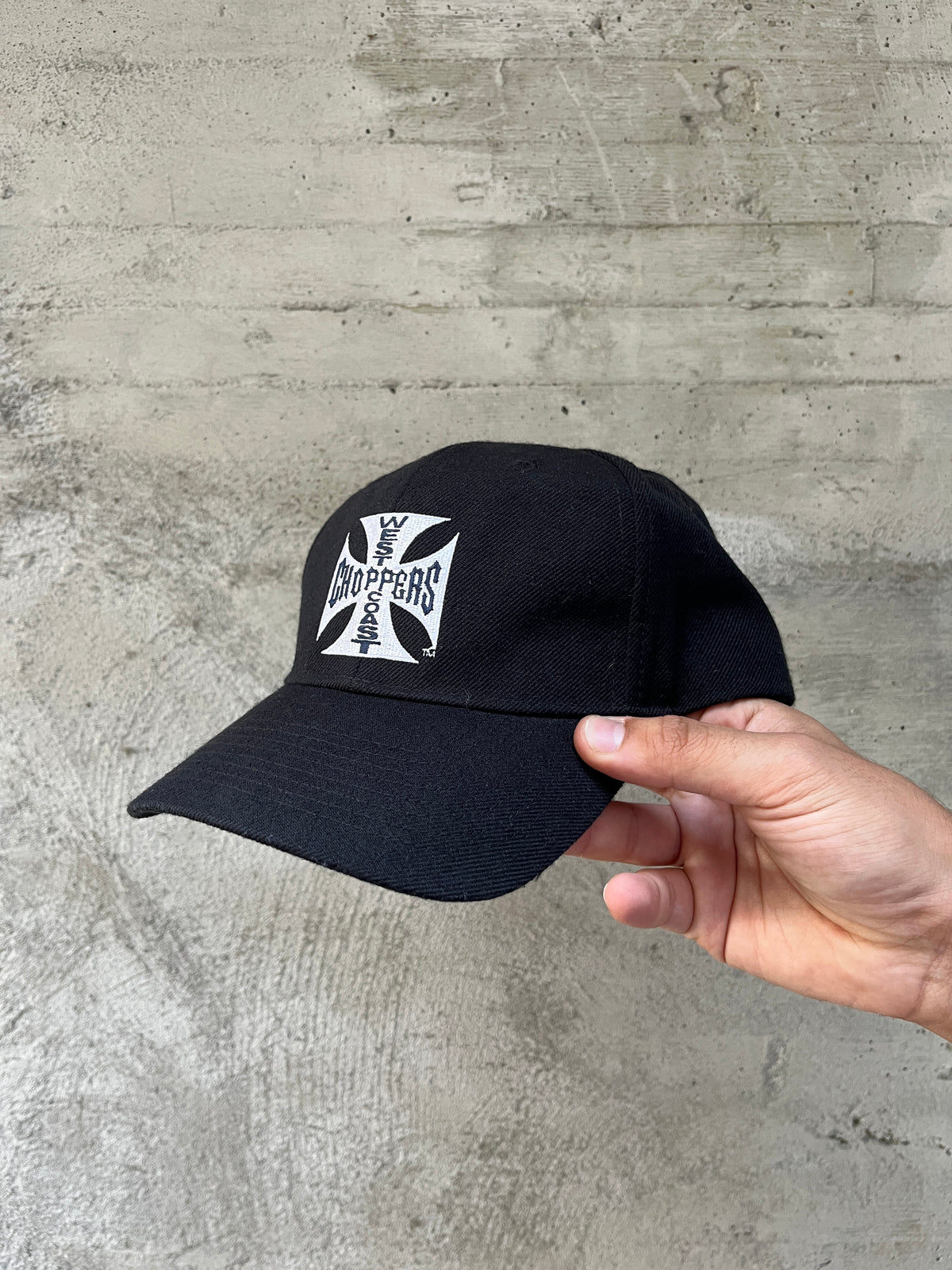 2000S VINTAGE WEST COAST CHOPPERS EMBROIDERED CROSS LOGO CAP