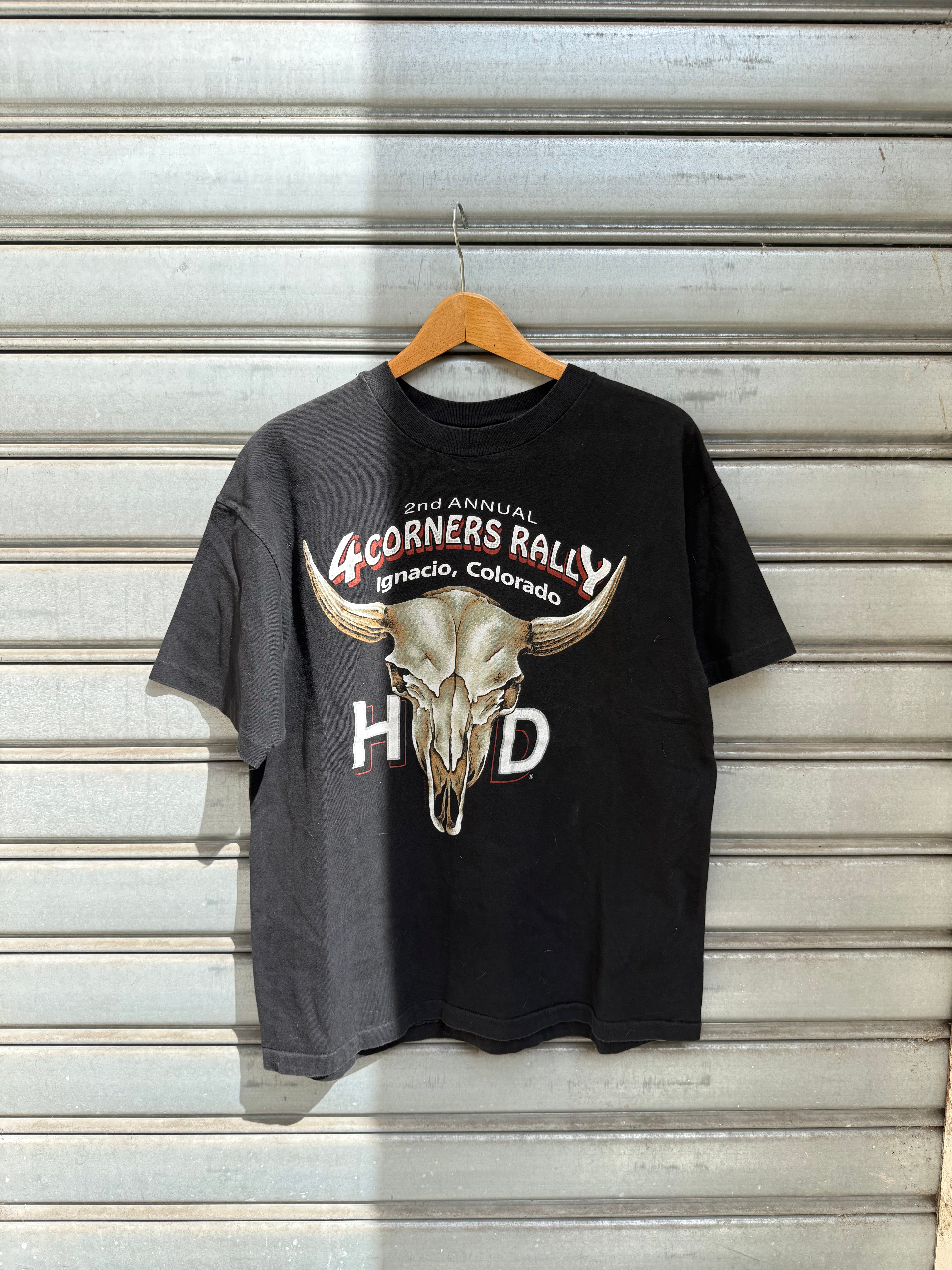 1998 HARLEY DAVIDISON - "MC DONALD GRAND JUNCTION, COLORADO", COW SKULL  T-SHIRT (L)