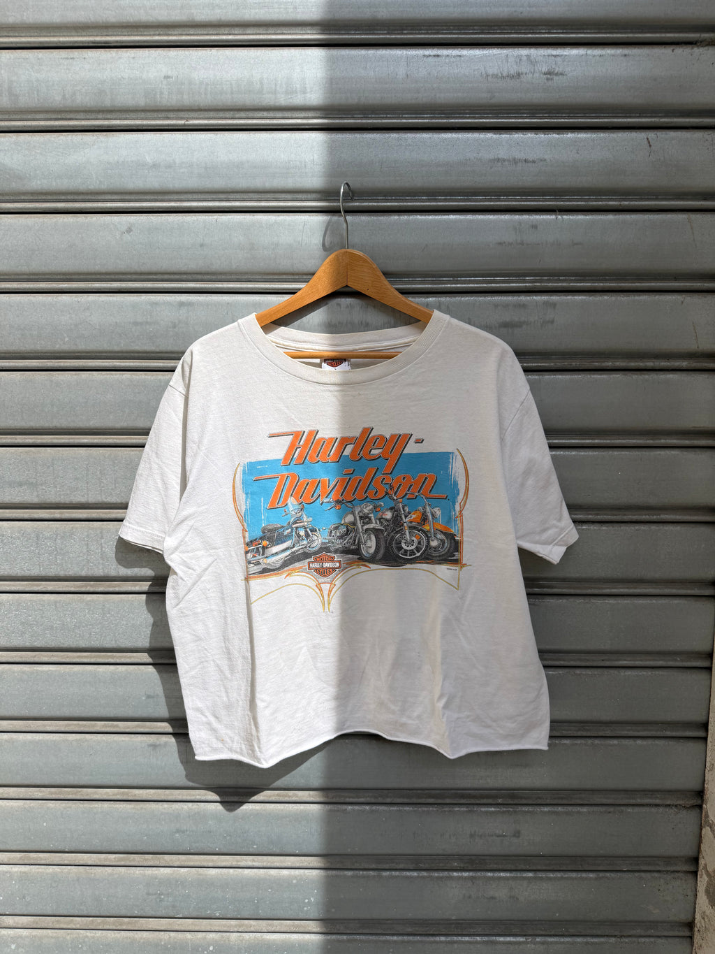 2000S HARLEY DAVIDSON UNITED EMIRATES CROPPED BOXY T-SHIRT (L)