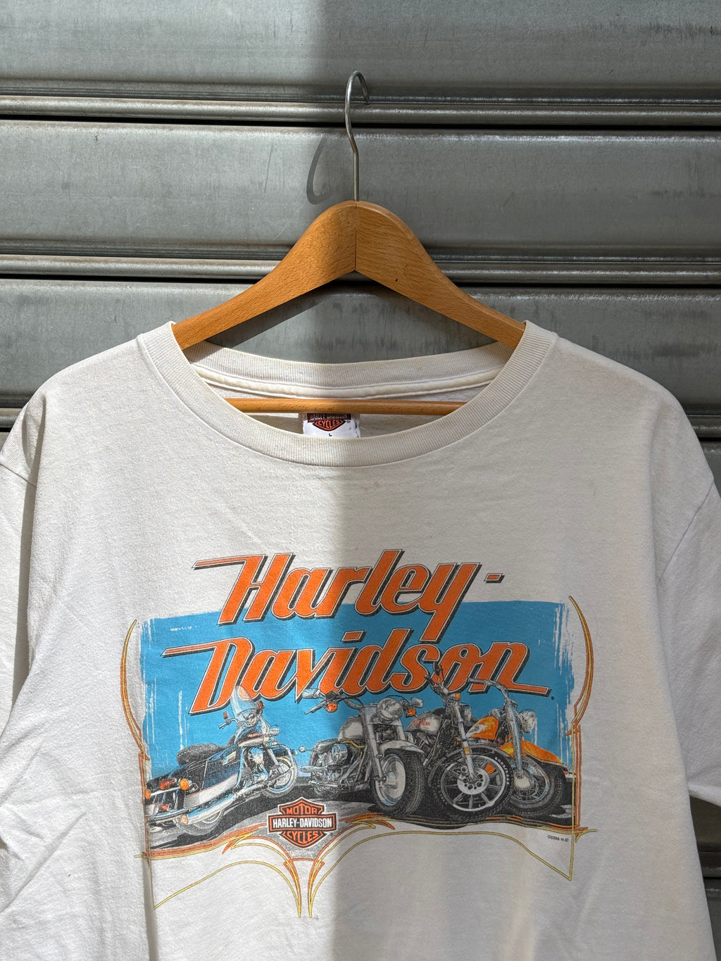 2000S HARLEY DAVIDSON UNITED EMIRATES CROPPED BOXY T-SHIRT (L)