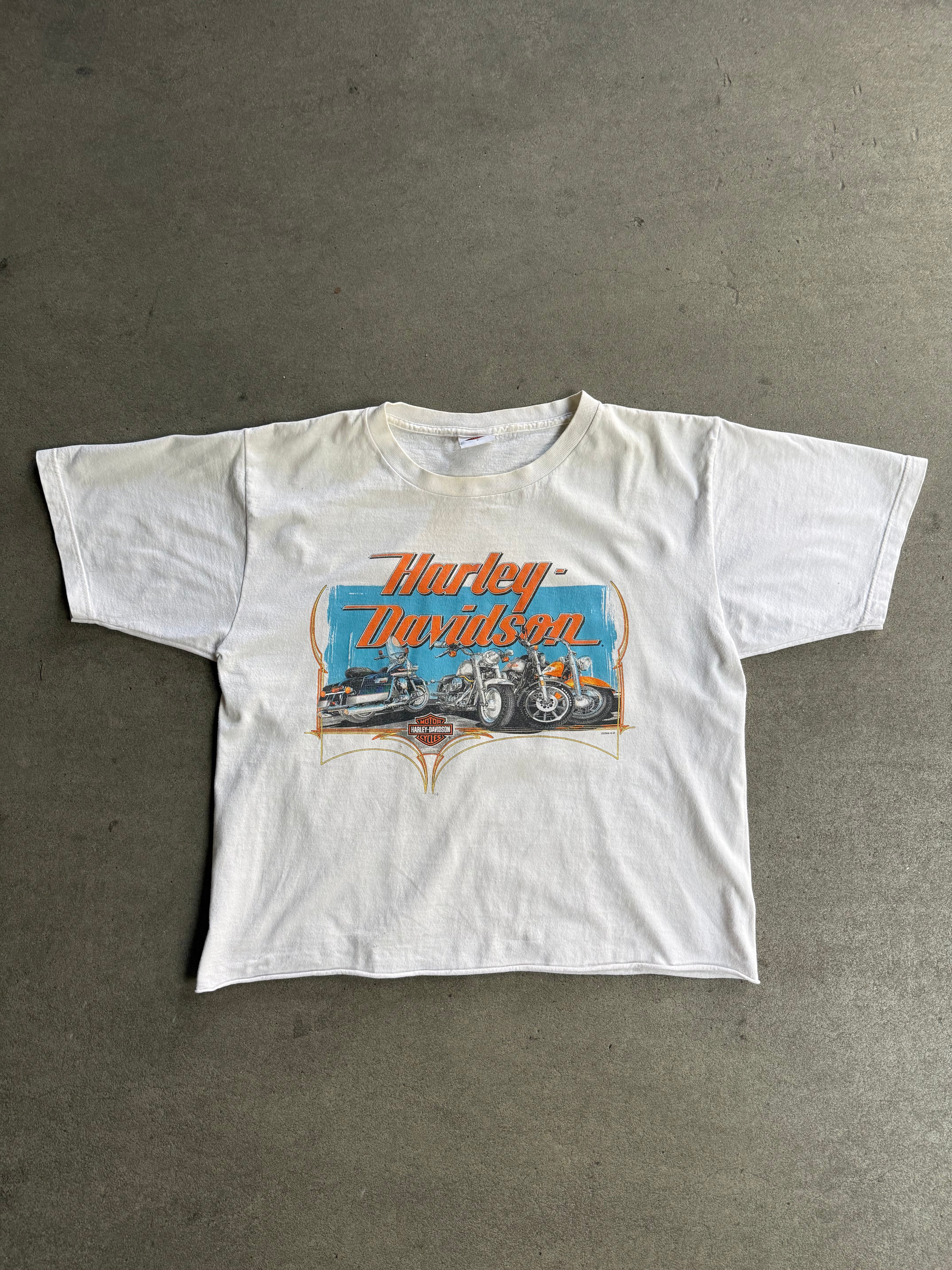 2000S HARLEY DAVIDSON UNITED EMIRATES CROPPED BOXY T-SHIRT (L)