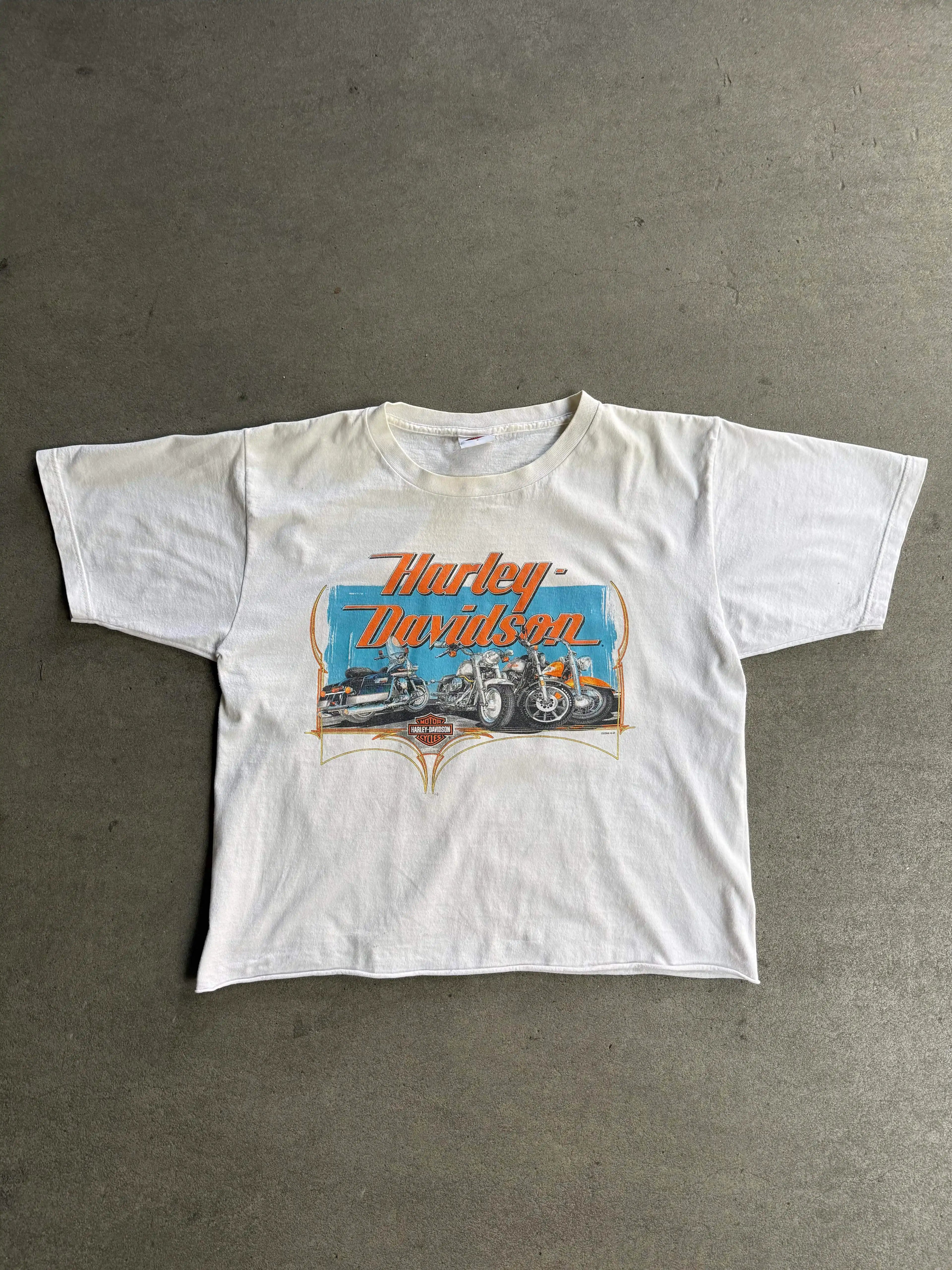 2000S HARLEY DAVIDSON UNITED EMIRATES CROPPED BOXY T-SHIRT (L)