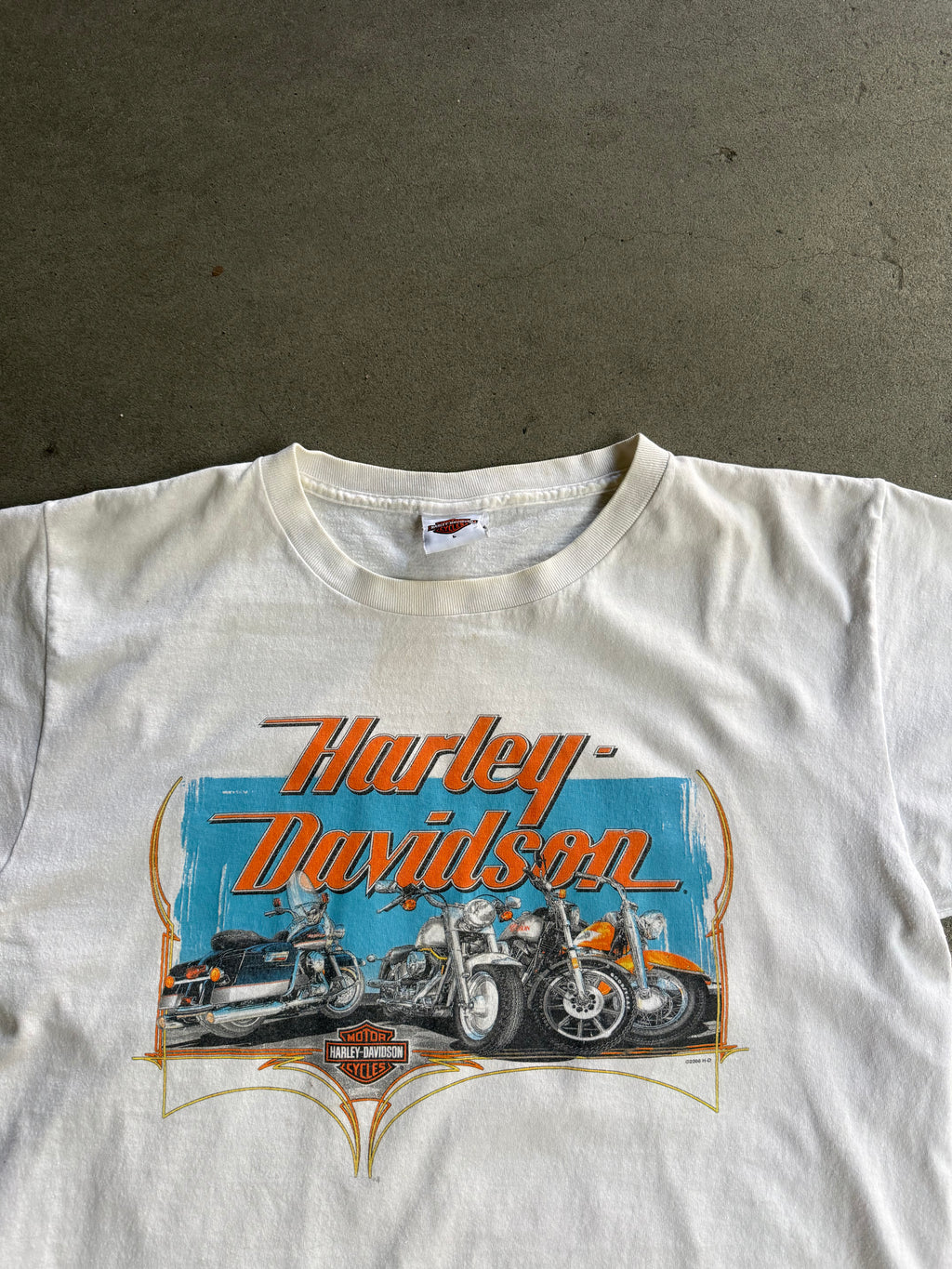 2000S HARLEY DAVIDSON UNITED EMIRATES CROPPED BOXY T-SHIRT (L)