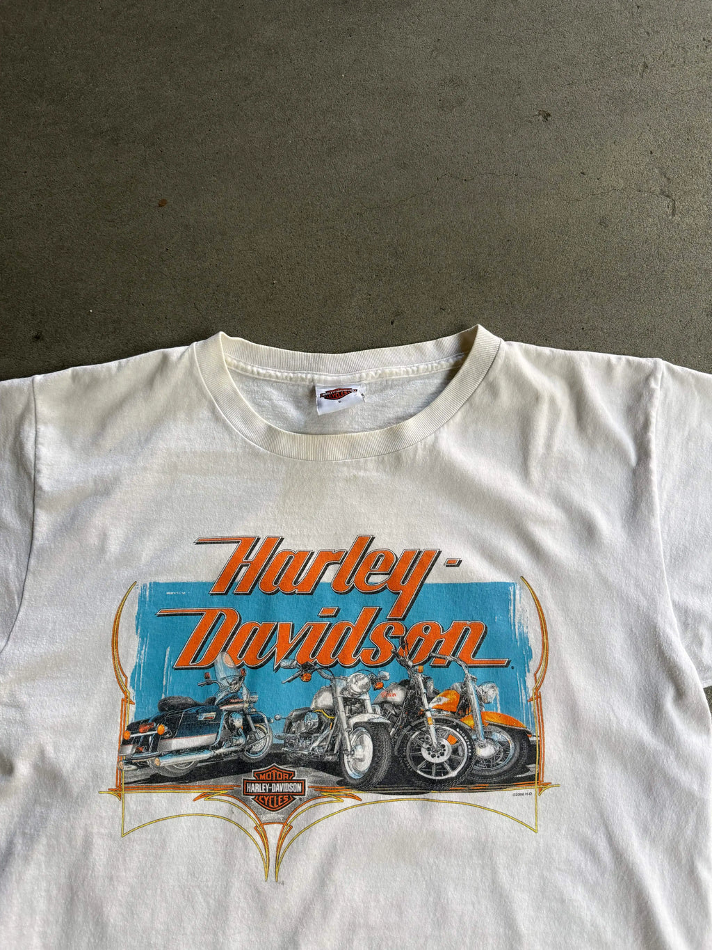 2000S HARLEY DAVIDSON UNITED EMIRATES CROPPED BOXY T-SHIRT (L)