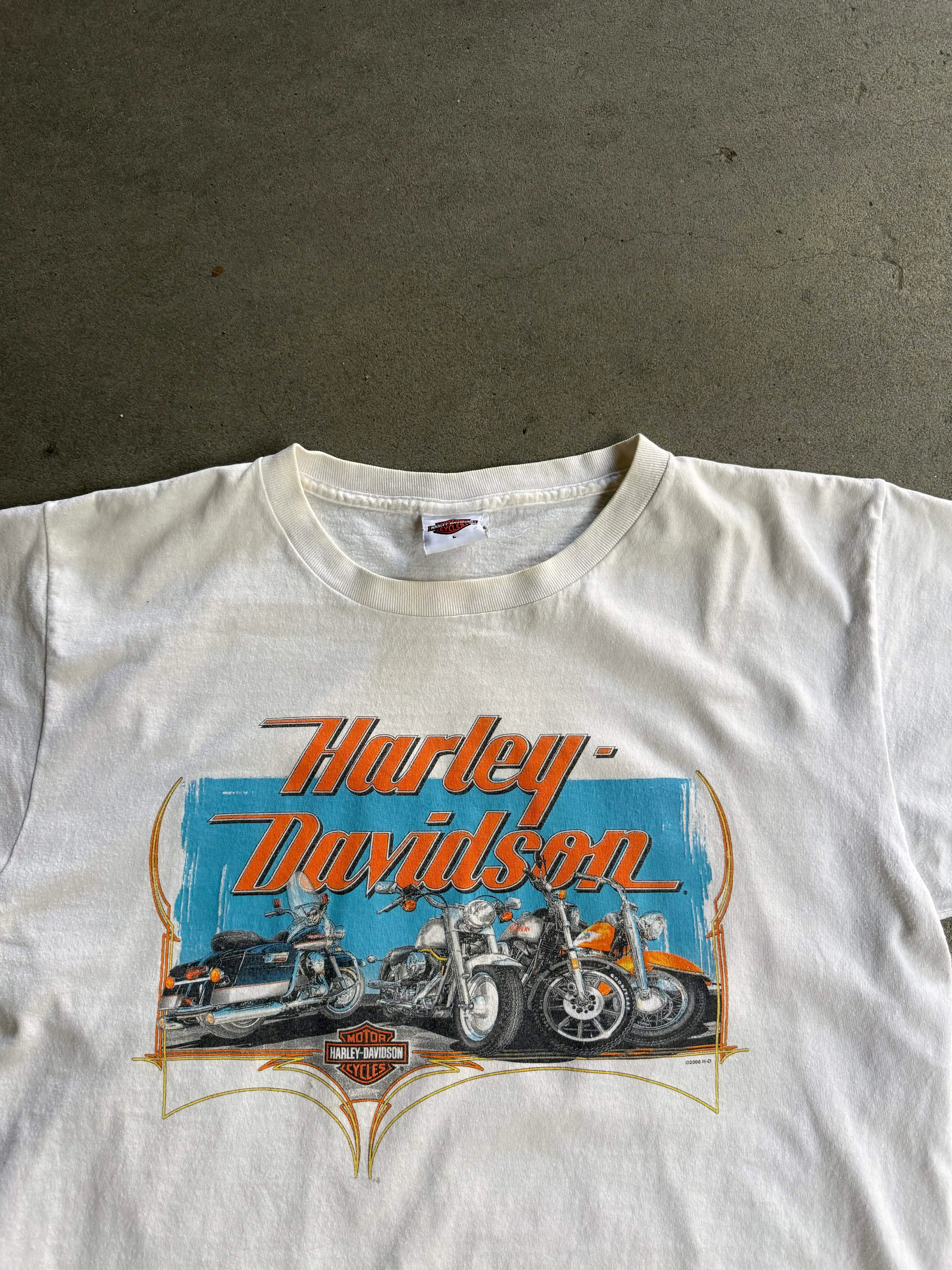 2000S HARLEY DAVIDSON UNITED EMIRATES CROPPED BOXY T-SHIRT (L)
