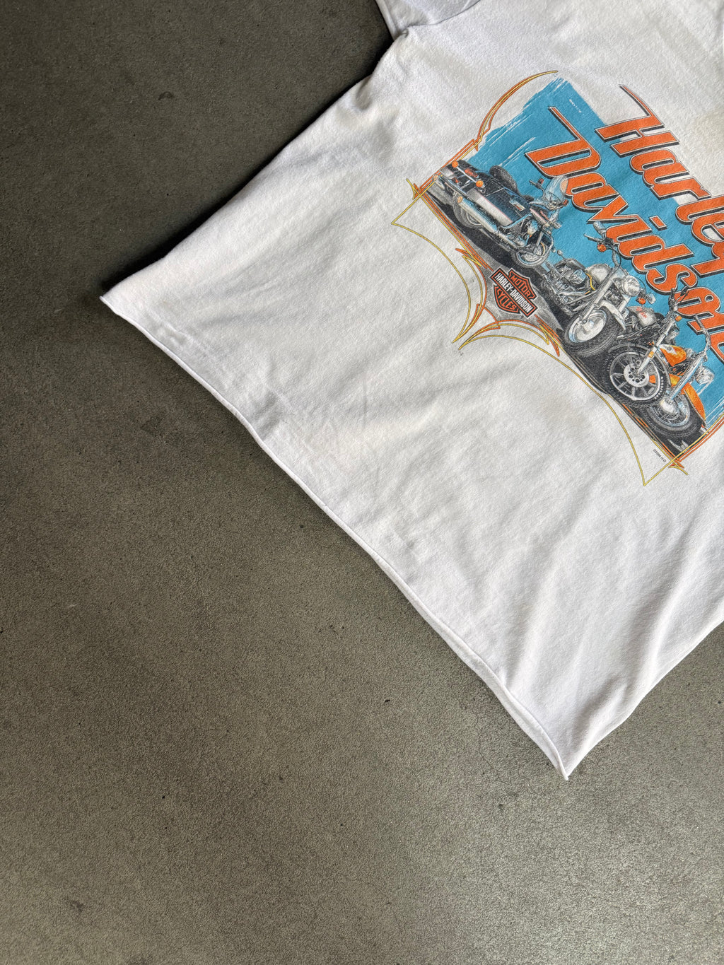 2000S HARLEY DAVIDSON UNITED EMIRATES CROPPED BOXY T-SHIRT (L)