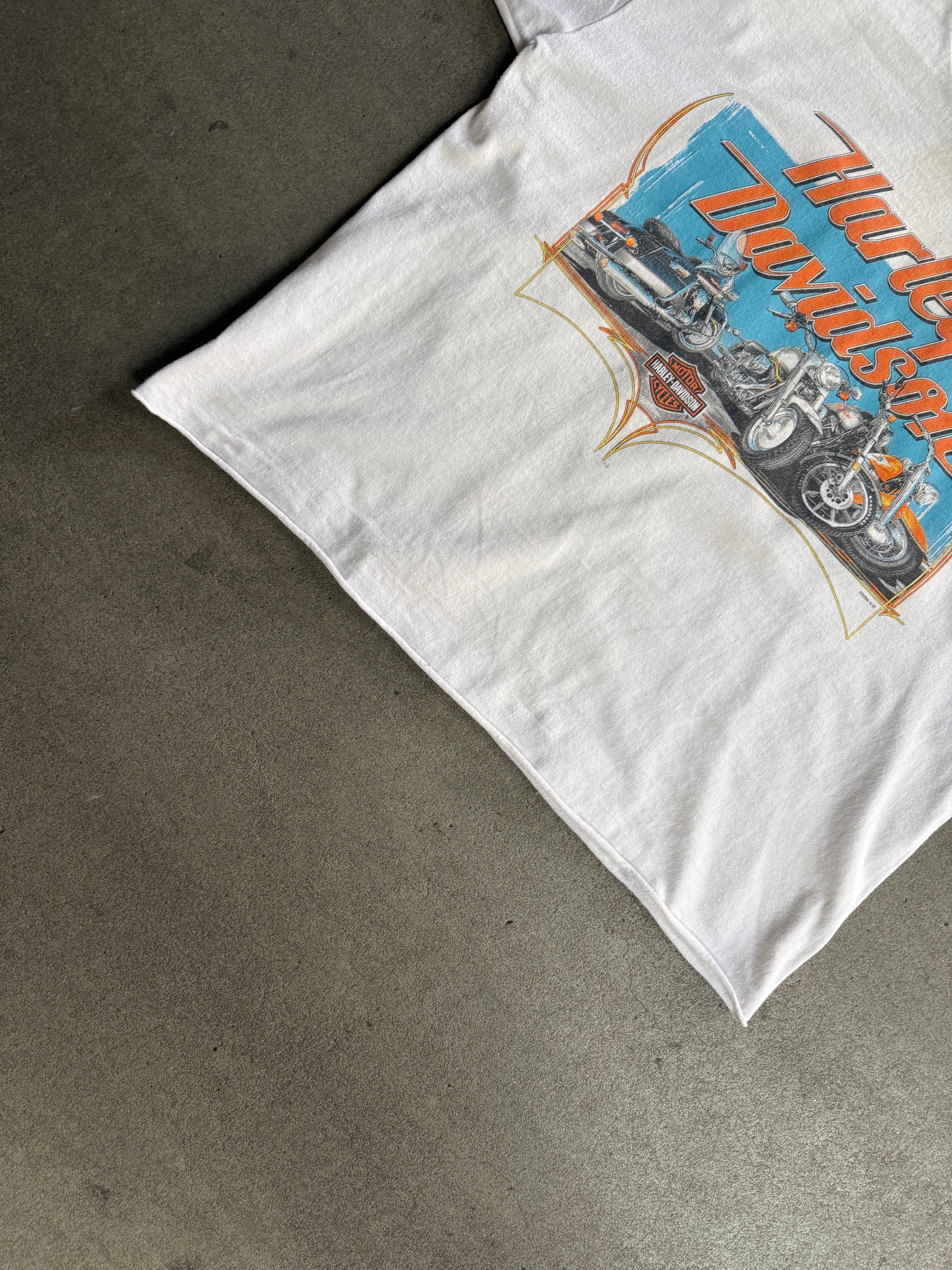 2000S HARLEY DAVIDSON UNITED EMIRATES CROPPED BOXY T-SHIRT (L)