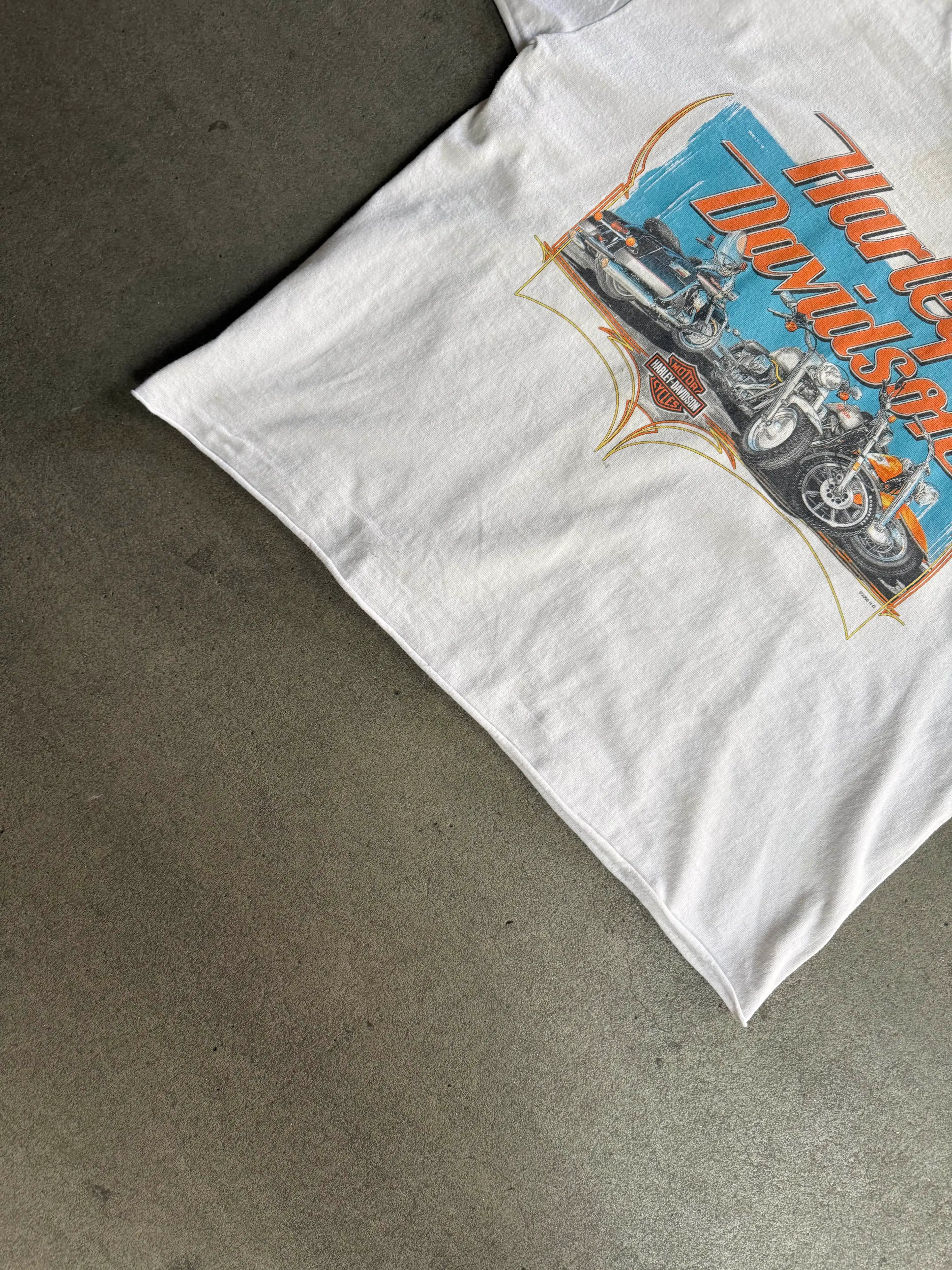 2000S HARLEY DAVIDSON UNITED EMIRATES CROPPED BOXY T-SHIRT (L)
