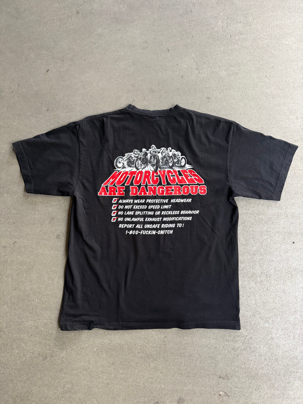 2000S WEST COAST CHOPPERS "MOTORCYCLES ARE DANGEROUS" T-SHIRT - EUROPEAN TAG (L)