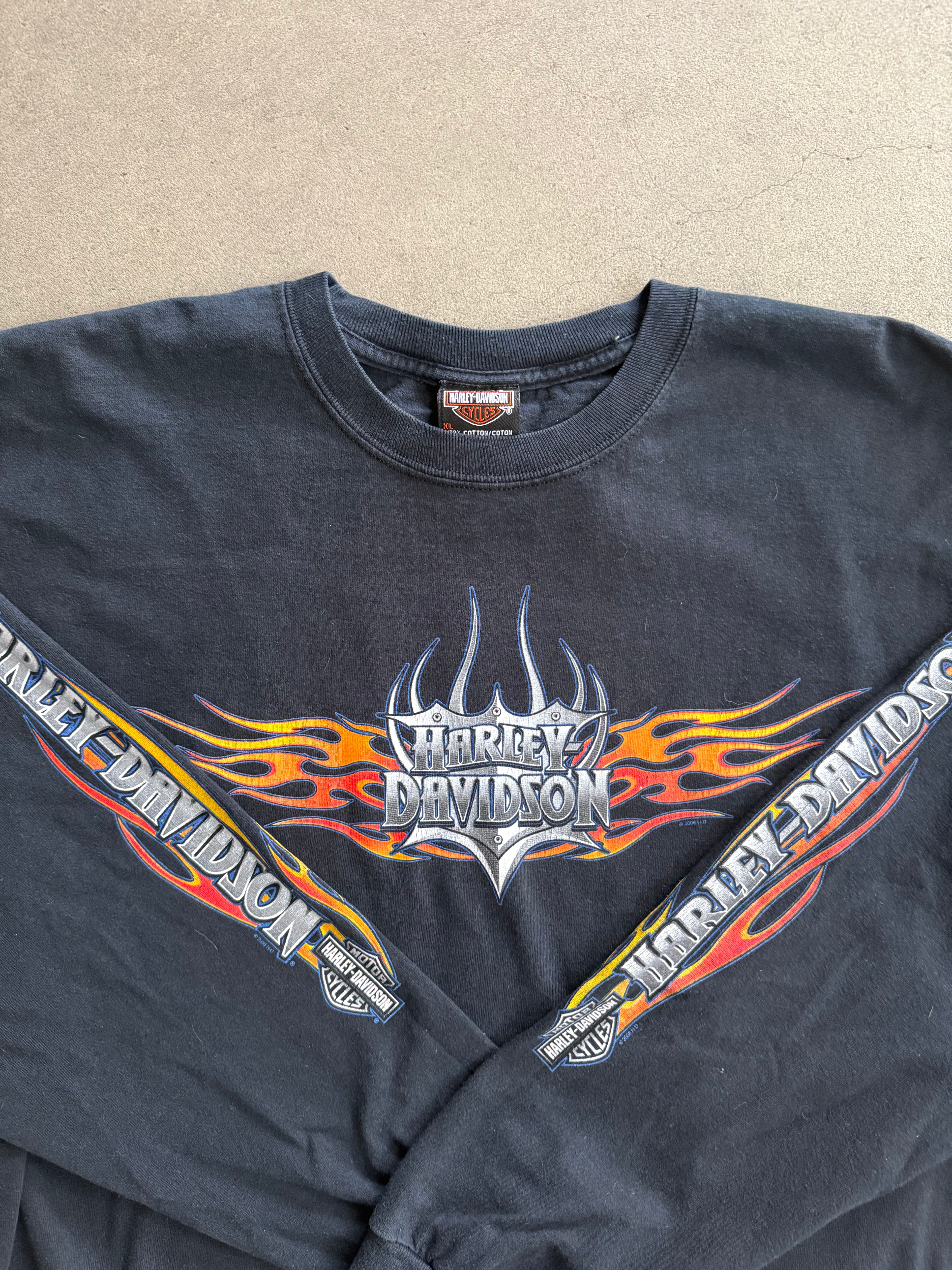 2000S HARLEY DAVIDISON - FLAMES LONG SLEEVES (XL)