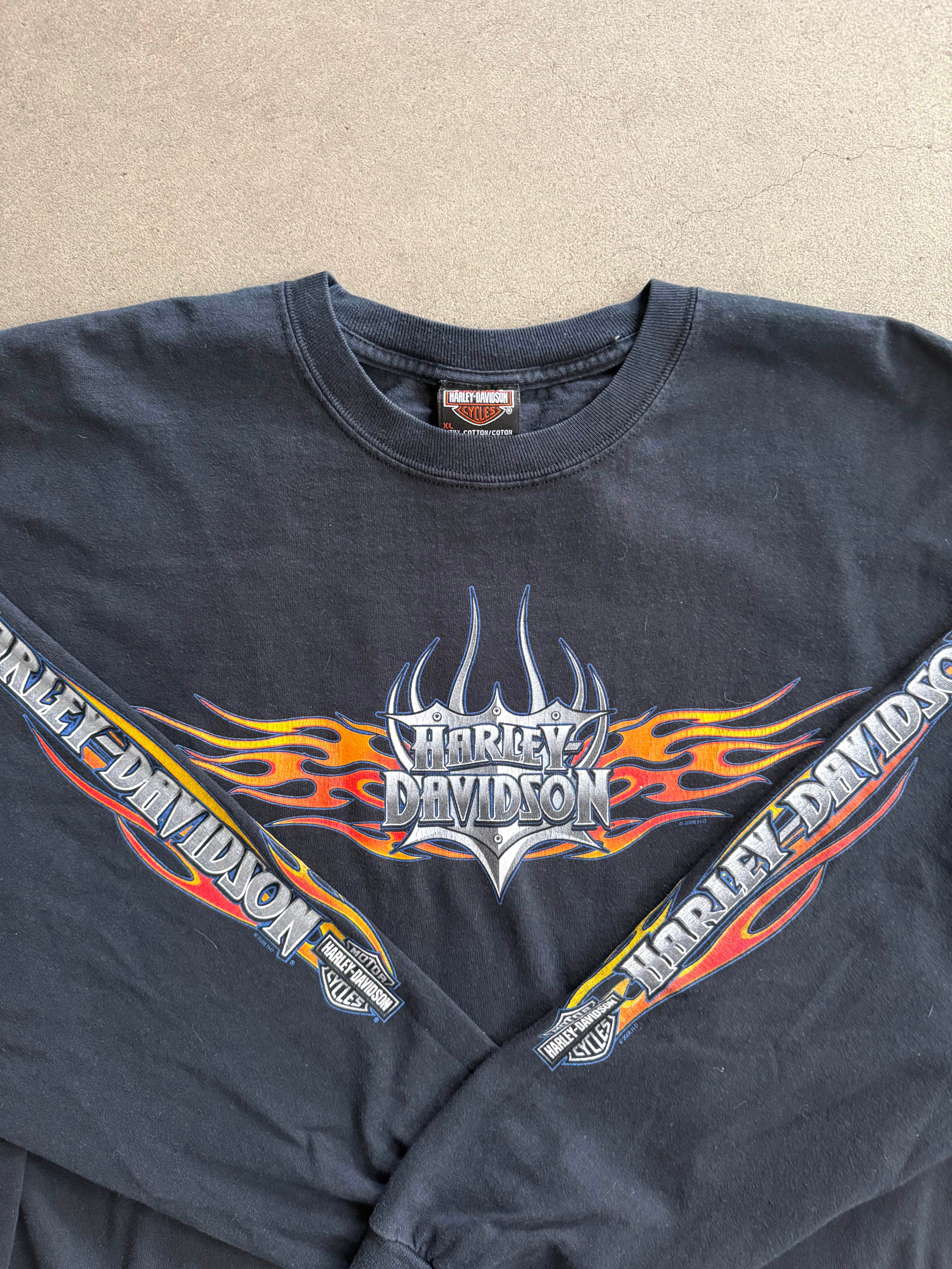 2000S HARLEY DAVIDSON FLAMES LONG SLEEVES (XL)