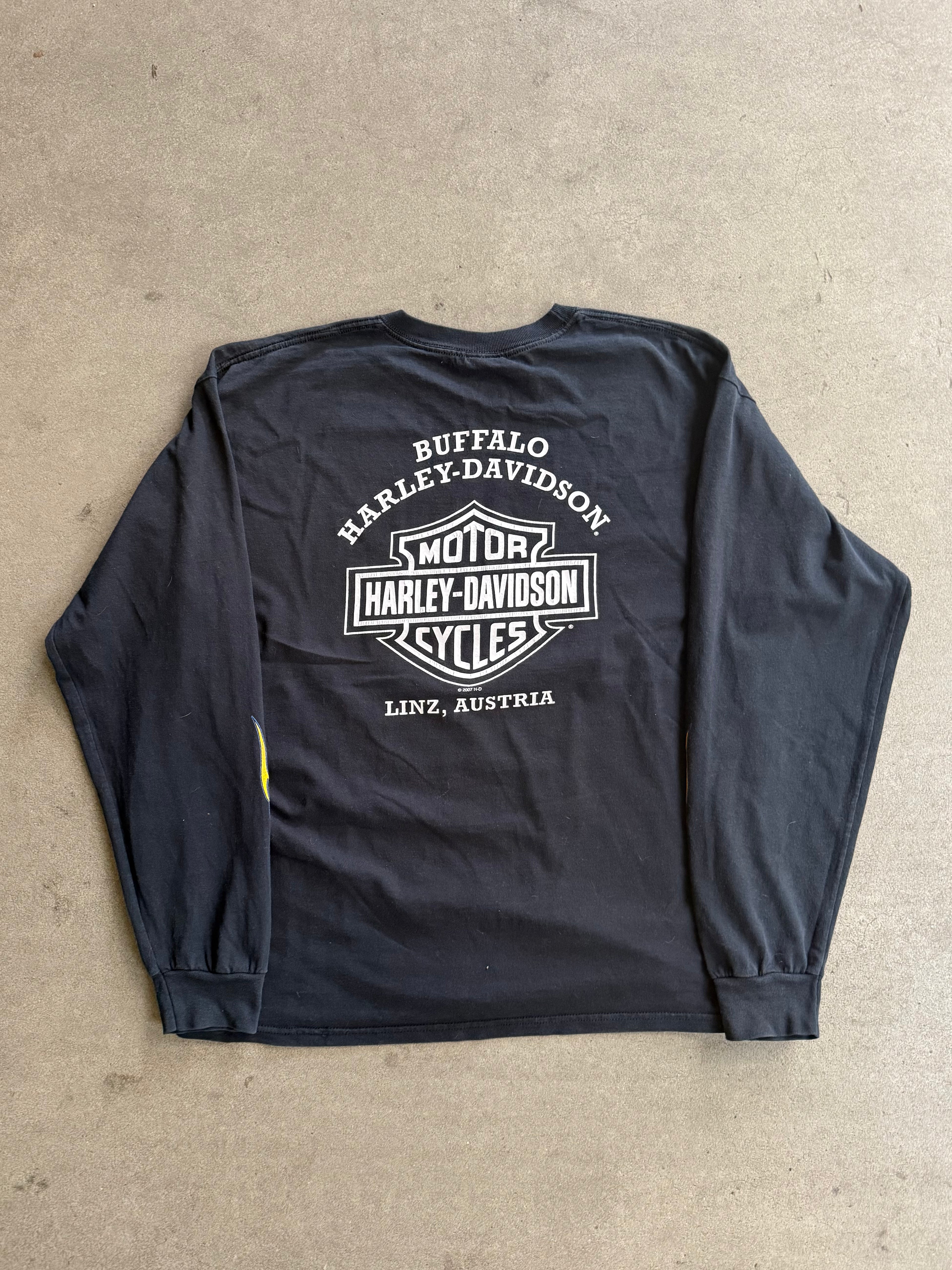 2000S HARLEY DAVIDSON FLAMES LONG SLEEVES (XL)