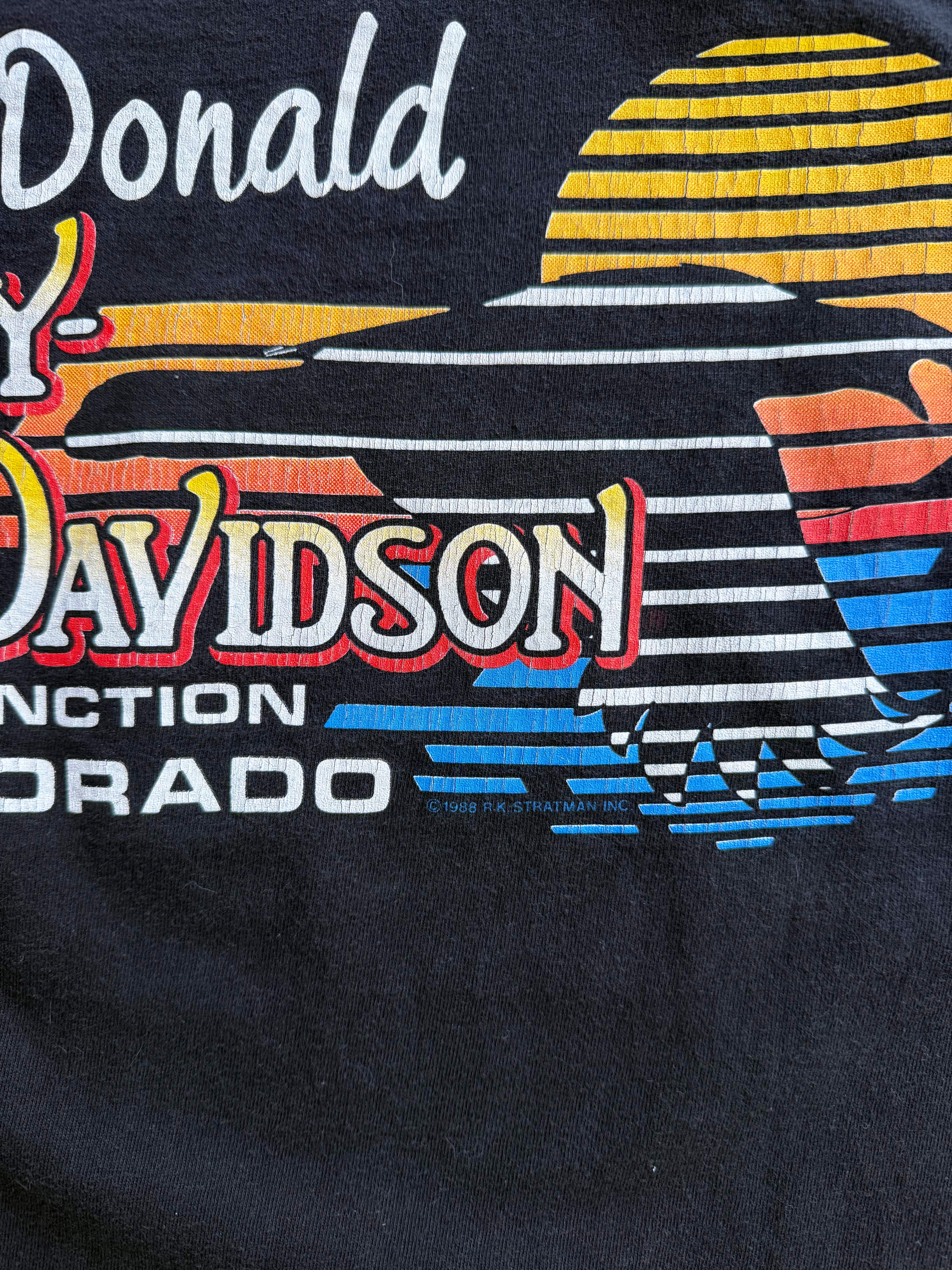 1998 HARLEY DAVIDSON "MC DONALD GRAND JUNCTION" COLORADO COW SKULL T-SHIRT (L)