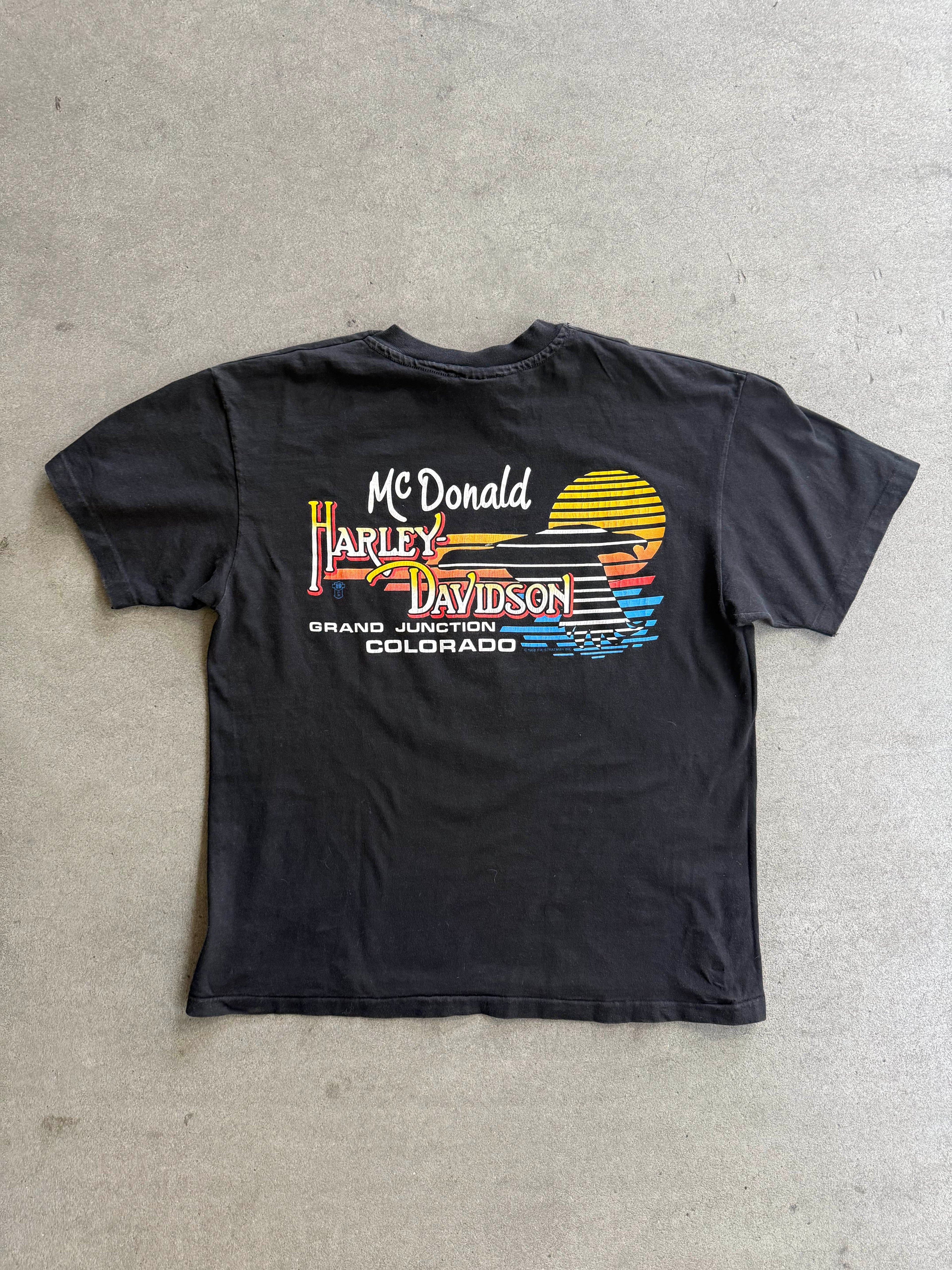 1998 HARLEY DAVIDSON "MC DONALD GRAND JUNCTION" COLORADO COW SKULL T-SHIRT (L)