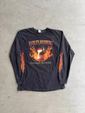 2000S HARLEY DAVIDSON "FORGED IN STEEL" LAS VEGAS FLAMES LONG SLEEVES (L)